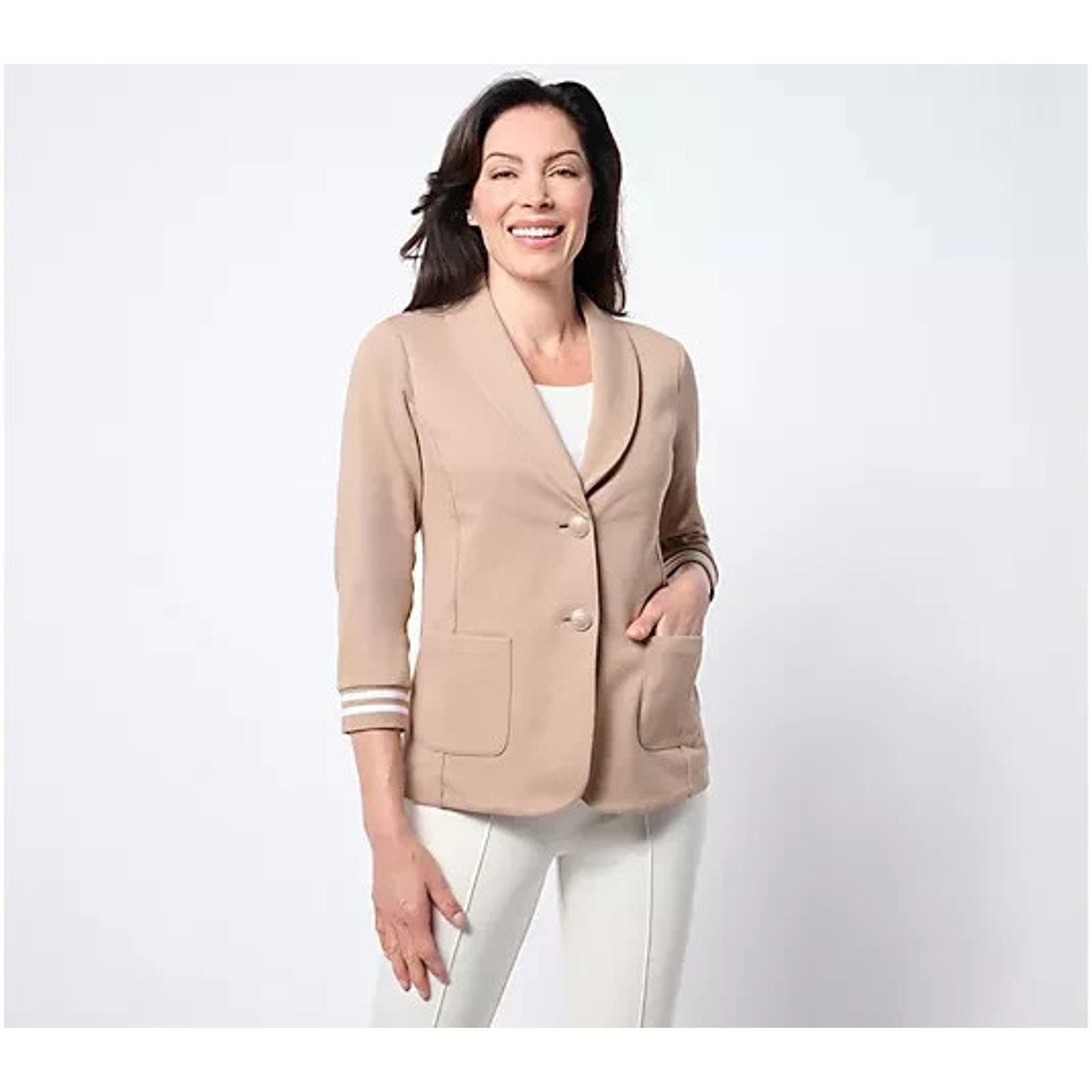 & Other Stories Susan Graver Weekend Knit Cuffs Taupe/White L A644500 Size L / US 10 / IT 46 - 1 Thumbnail