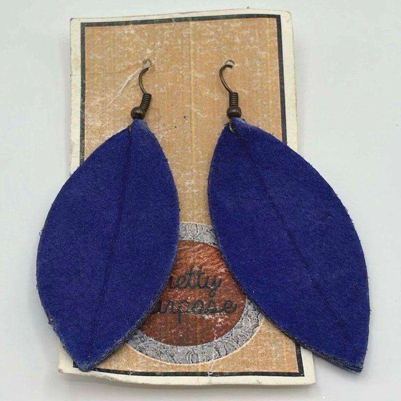 Other Blue Leaf Earrings Size ONE SIZE - 2 Thumbnail