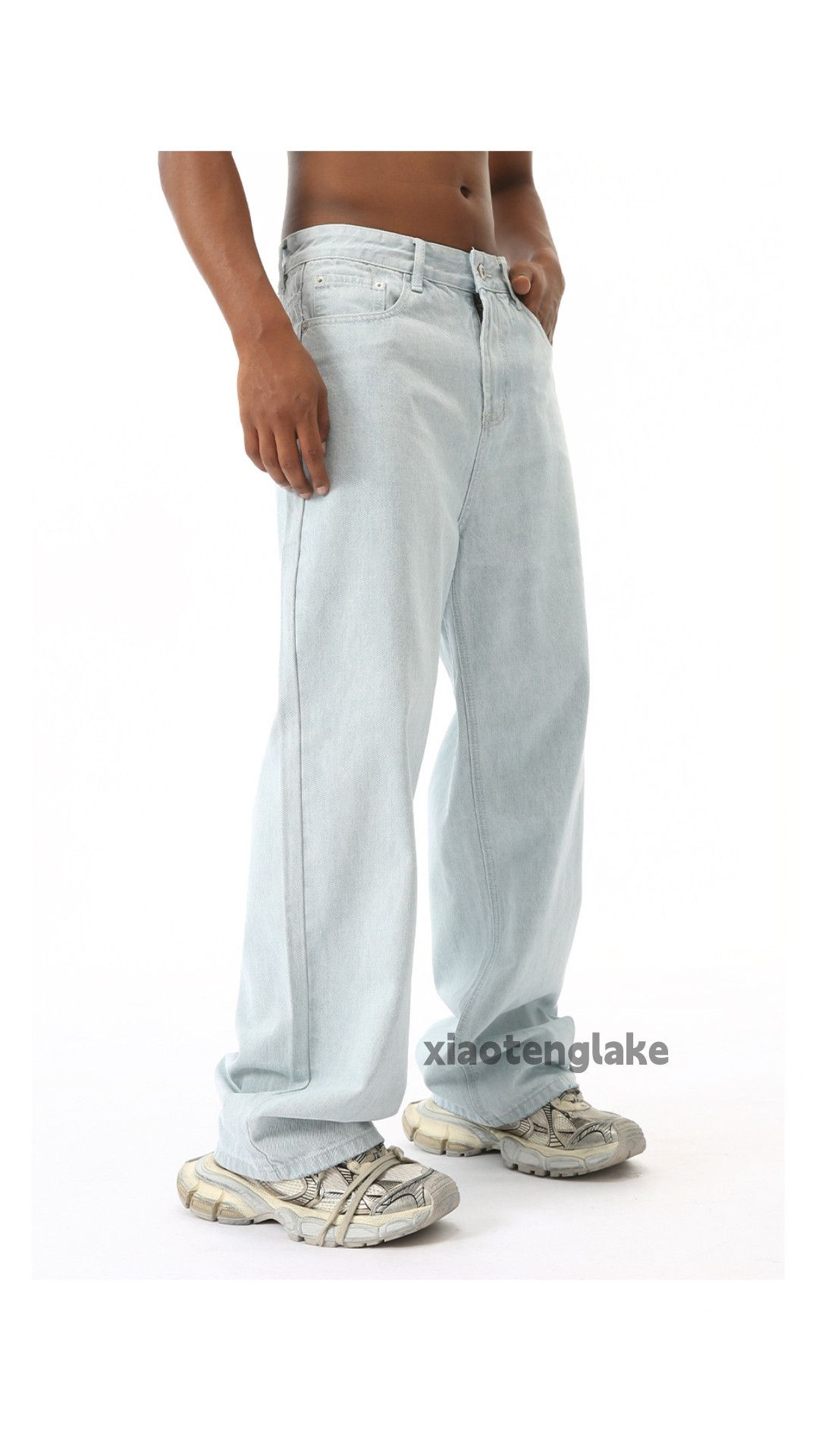 Jean × Vintage washed faded cleanfit yuppie loose baggy jeans Size US 32 / EU 48 - 3 Thumbnail