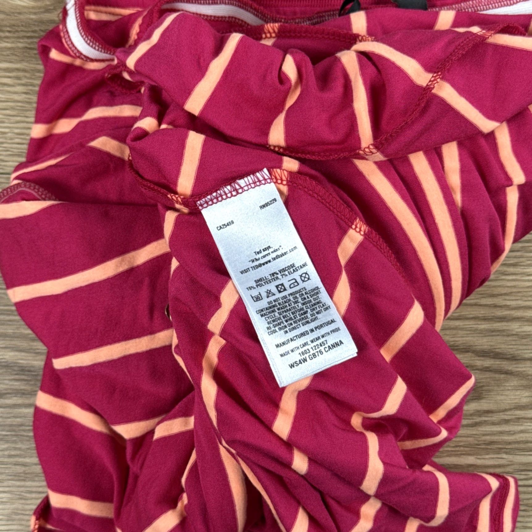 Ted Baker Ted Baker Dress Women Pencil Dress Cross Over Neck Pink Striped Belted NO Belt Size 2 Long Size XS / US 0-2 / IT 36-38 - 4 Thumbnail