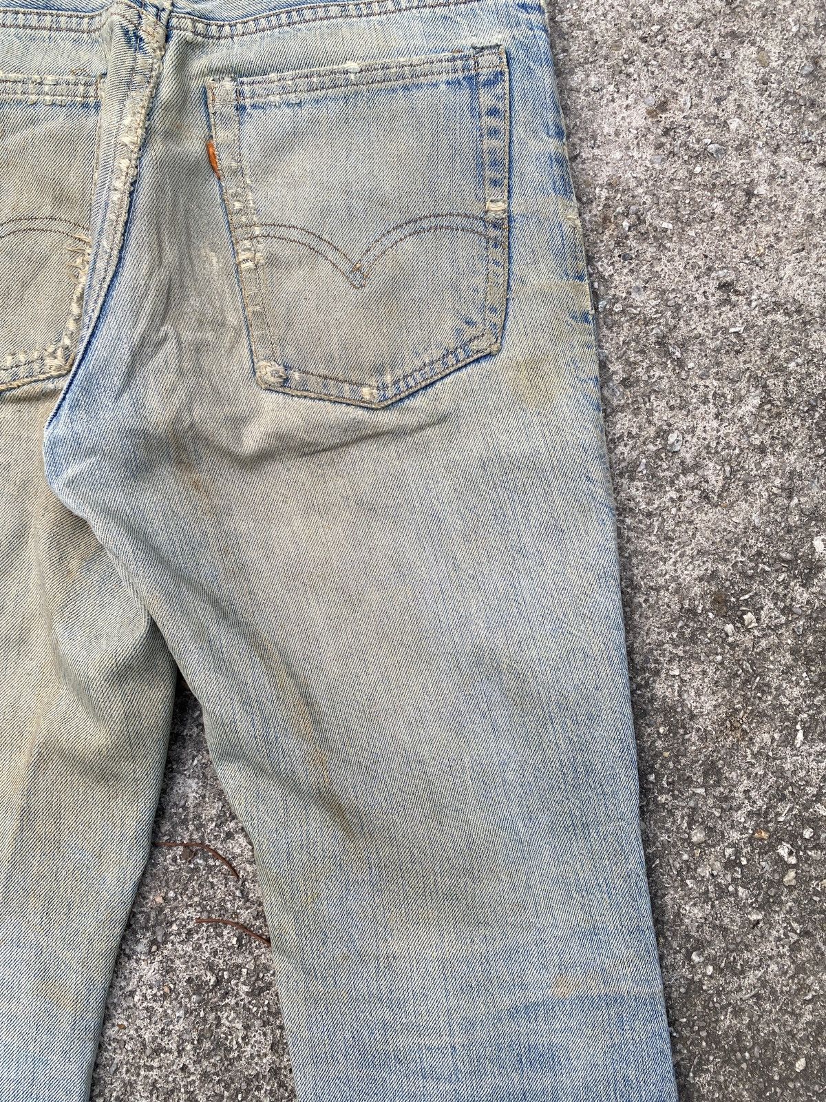 Vintage 60s Levis Orange Tab Capital E Distressed Flare Denim Size US 28 / EU 44 - 16 Thumbnail