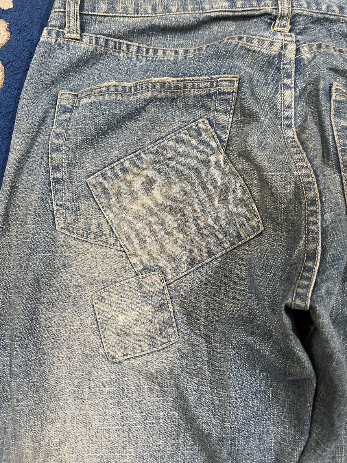 If Six Was Nine Vintage Japanese Nylaus 0125 Mudwash Patchwork Denim Size US 31 - 12 Thumbnail