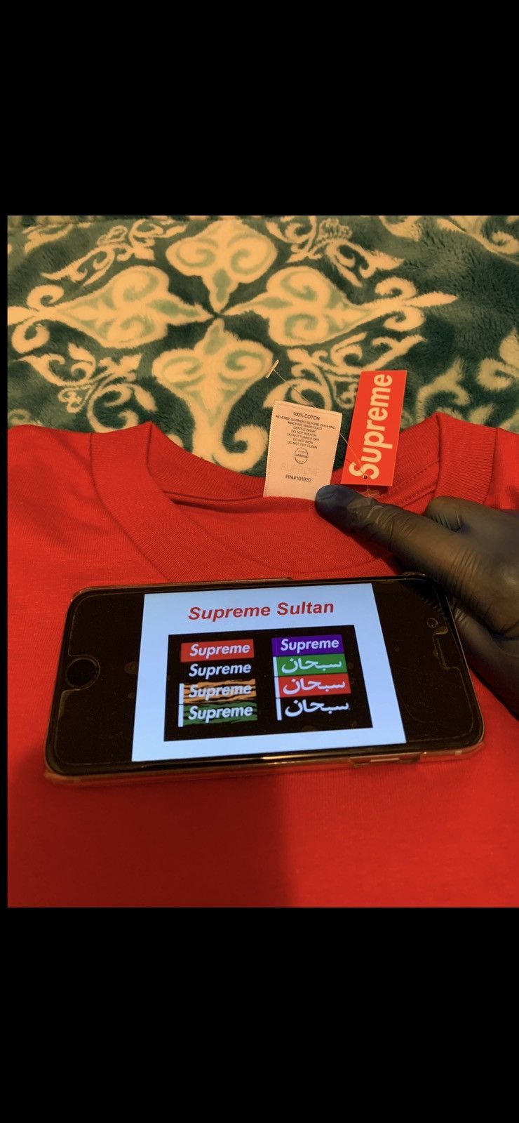 Supreme × Swarovski DSWT Supreme Swarovski Box Logo Tee Red Large Size US L / EU 52-54 / 3 - 8 Thumbnail