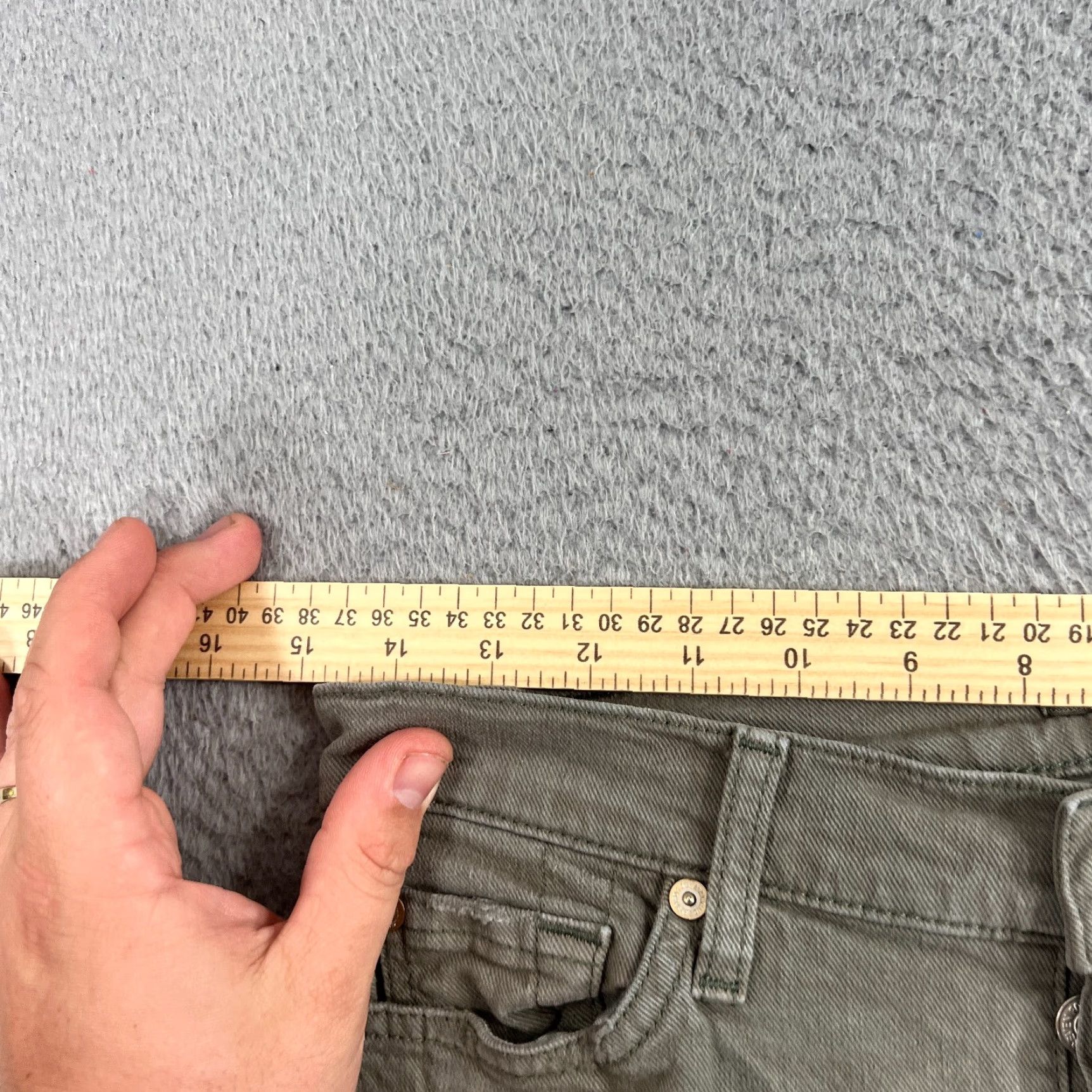7 For All Mankind 7 For All Mankind Jeans Womens 25 Distressed Skinny Stretch Low Rise Green Size 42" / US 20 - 5 Thumbnail