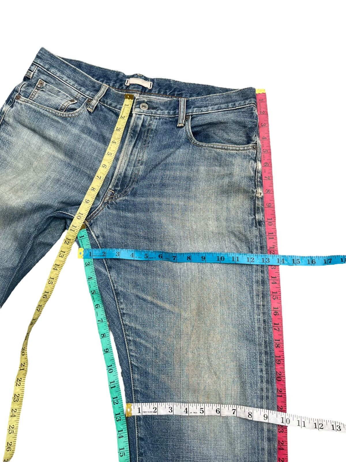 Japanese Brand × Uniqlo Uniqlo Selvedge Distresed Jeans Size US 36 / EU 52 - 12 Thumbnail
