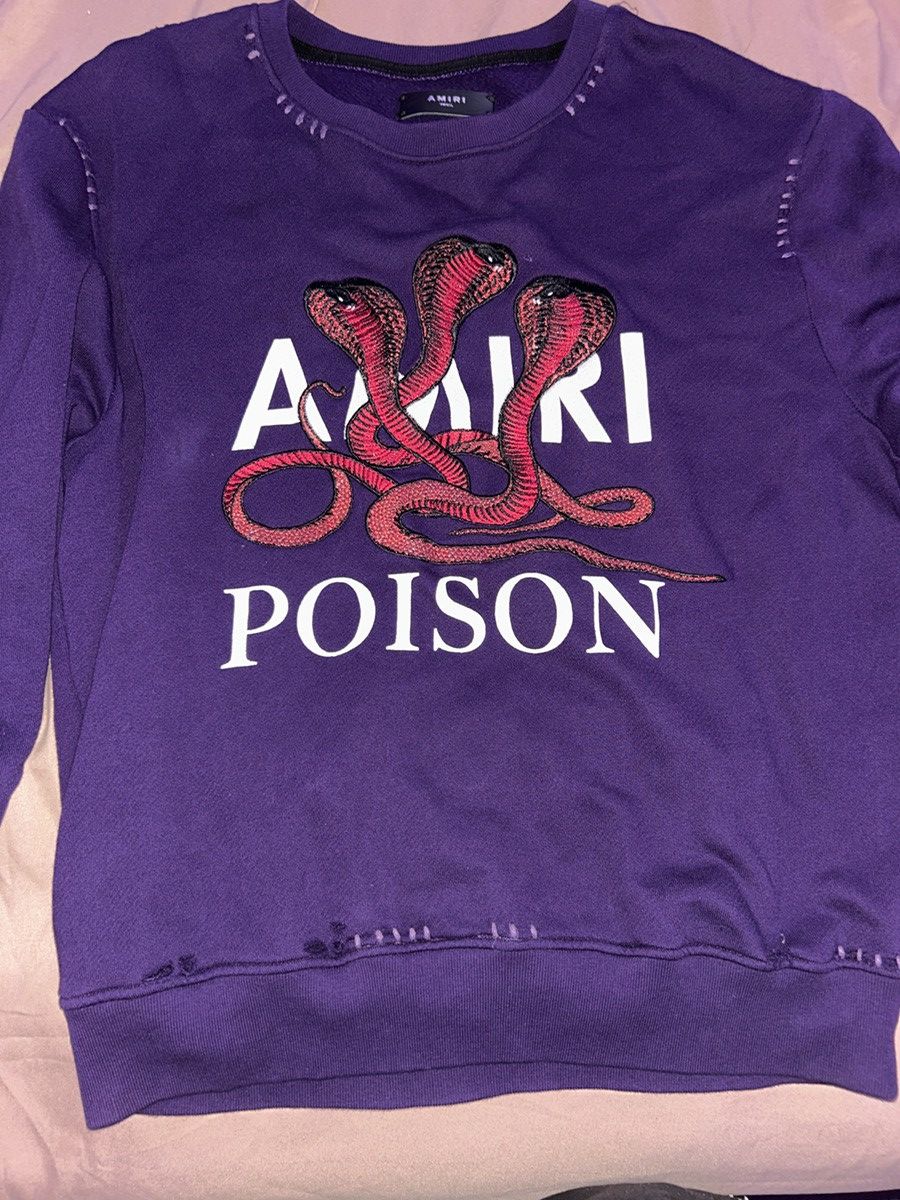 Amiri Amiri Poison Distressed Crewneck Size US S / EU 44-46 / 1 - 1 Thumbnail