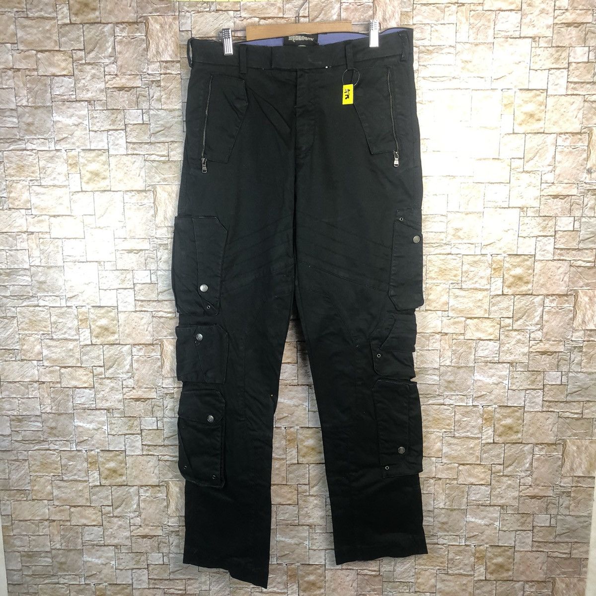 HYDROGEN DL Hydrogen H2J Black Cargo Multipocket Pants #A78 Size US 34 / EU 50 - 1 Thumbnail