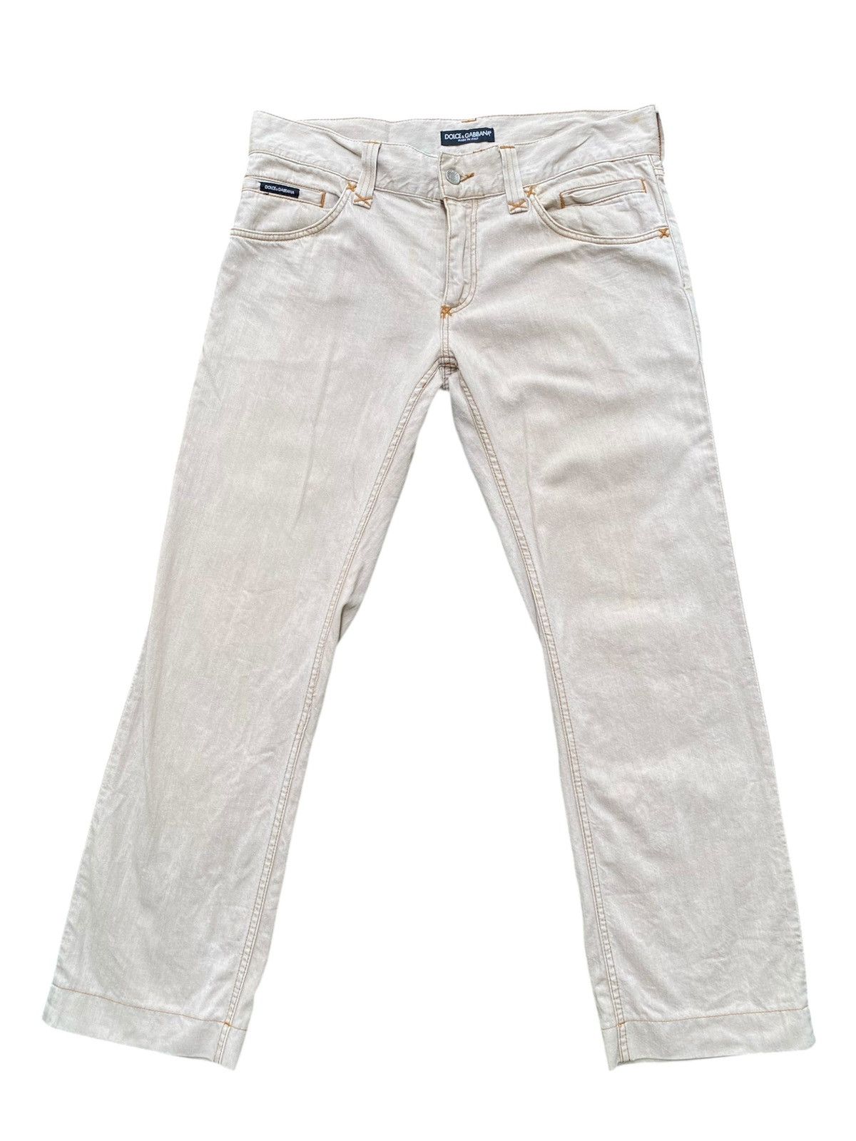 Dolce & Gabbana Vintage Dolce&Gabbana Cream Jeans Size US 36 / EU 52 - 1 Thumbnail