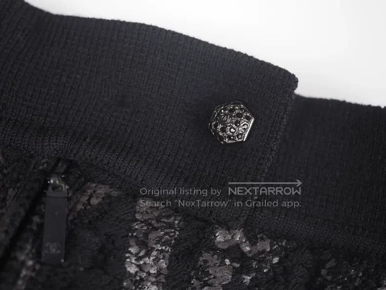 Chanel Chanel size S Black diamond button wool knit short skirt Size 23" - 3 Thumbnail