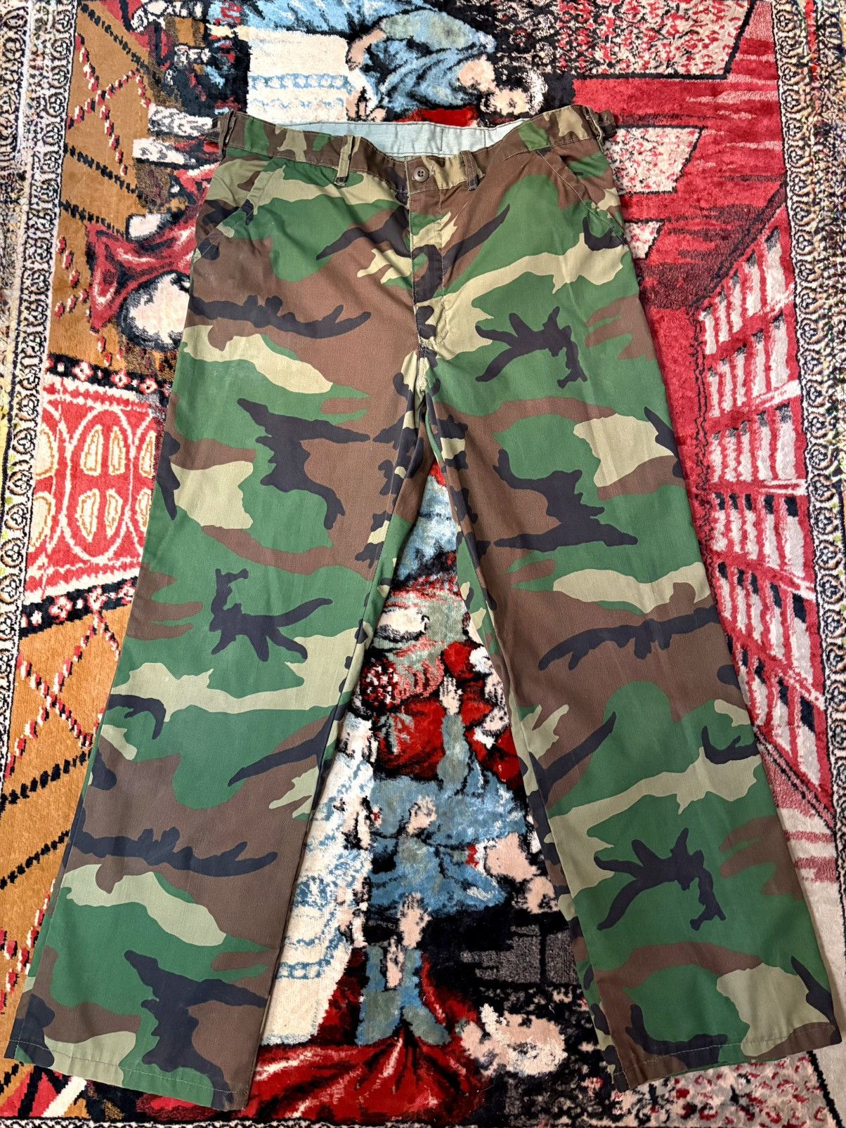 SafTbak SafTBak VTG 90s baggy woodland camo pants SZ 36 Made in USA Size US 36 / EU 52 - 2 Thumbnail