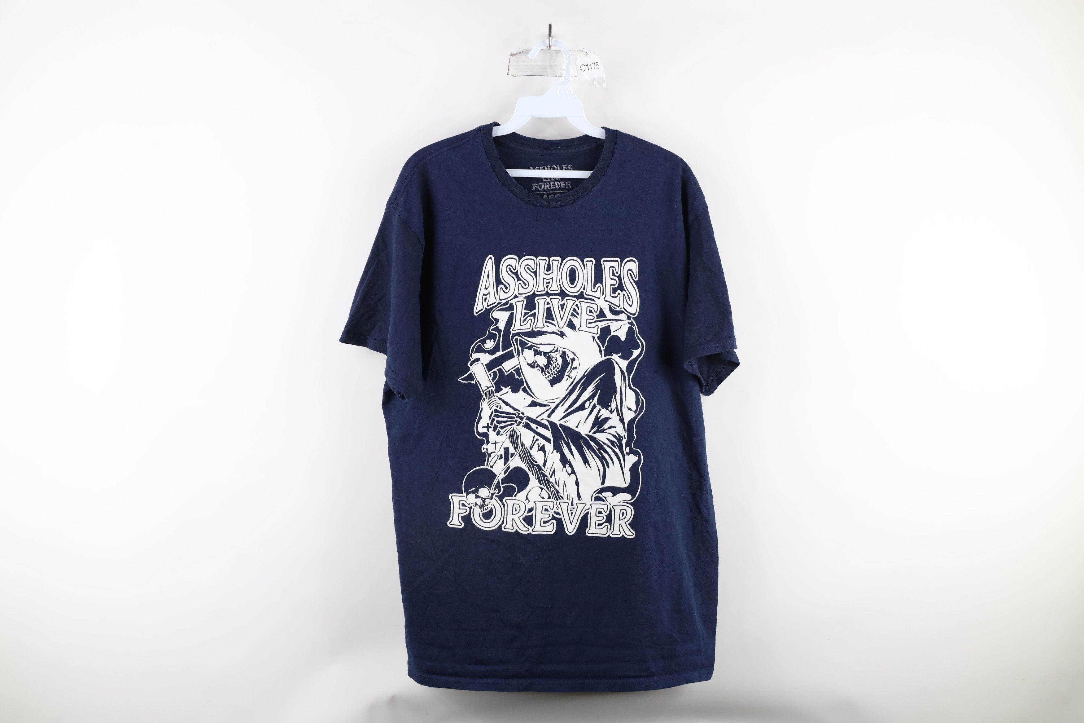 Vintage Streeetwear Assholes*s Live Forever Grim Reaper T-Shirt Size US L / EU 52-54 / 3 - 1 Thumbnail