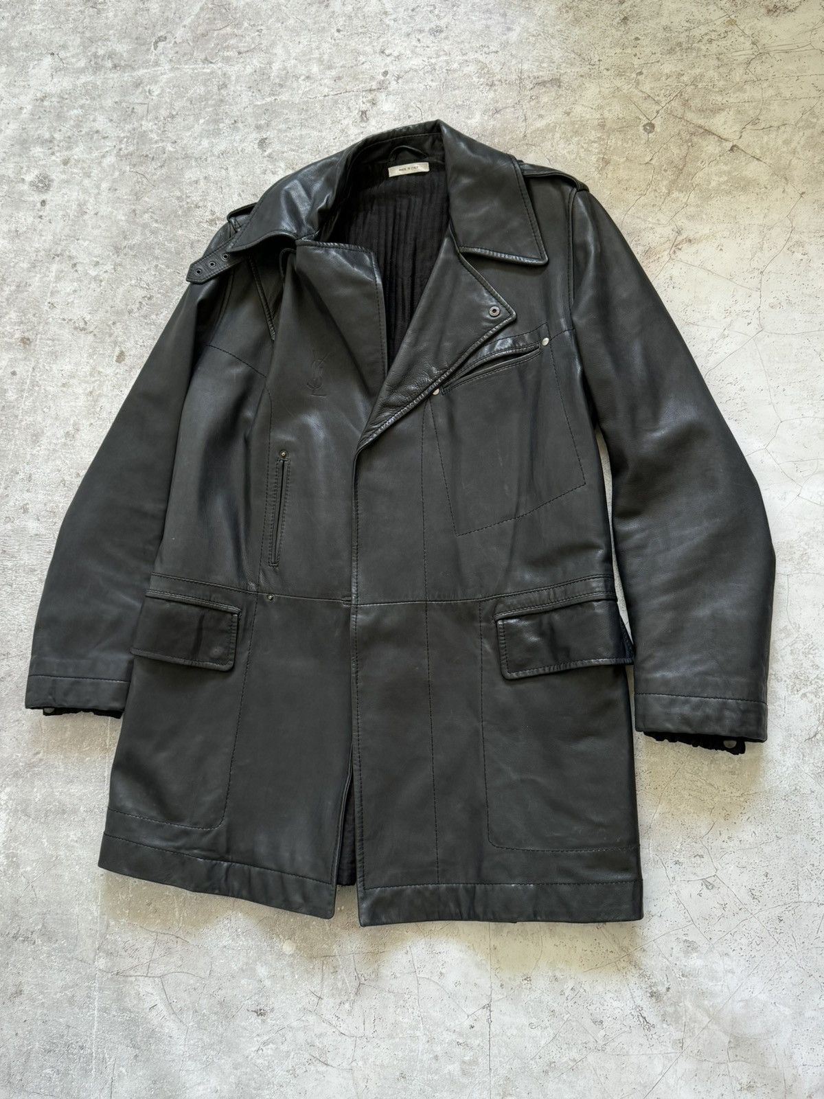 Tom Ford YSL Yves Saint Laurent leather trench coat Size US L / EU 52-54 / 3 - 6 Thumbnail