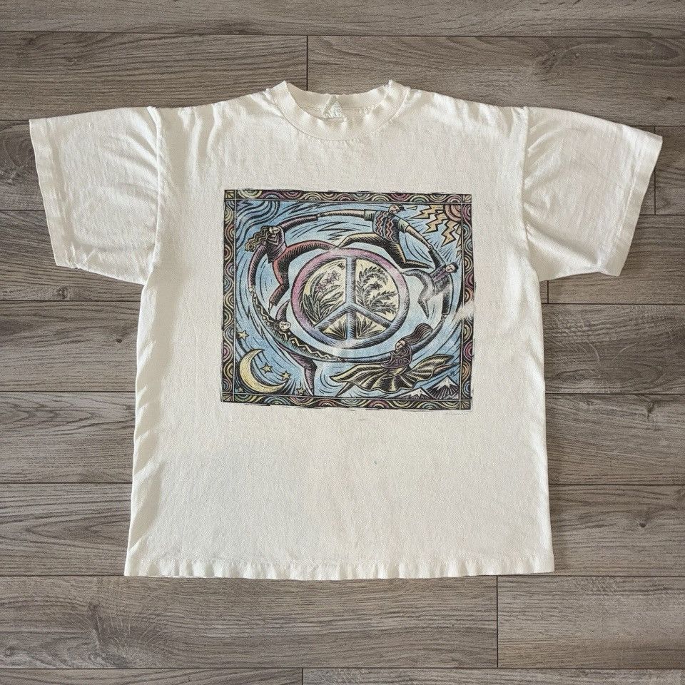 Other world peace sign art tee shirt human-i-tees Size US M / EU 48-50 / 2 - 1 Thumbnail