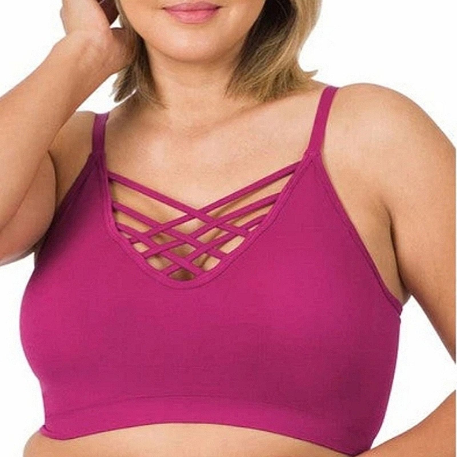 Other CURVYSENSE ☆ MAGENTA ☆ STRAPPY CAGE BRALETTE ☆ 2x/3x ☆ NWT Size ONE SIZE - 2 Thumbnail