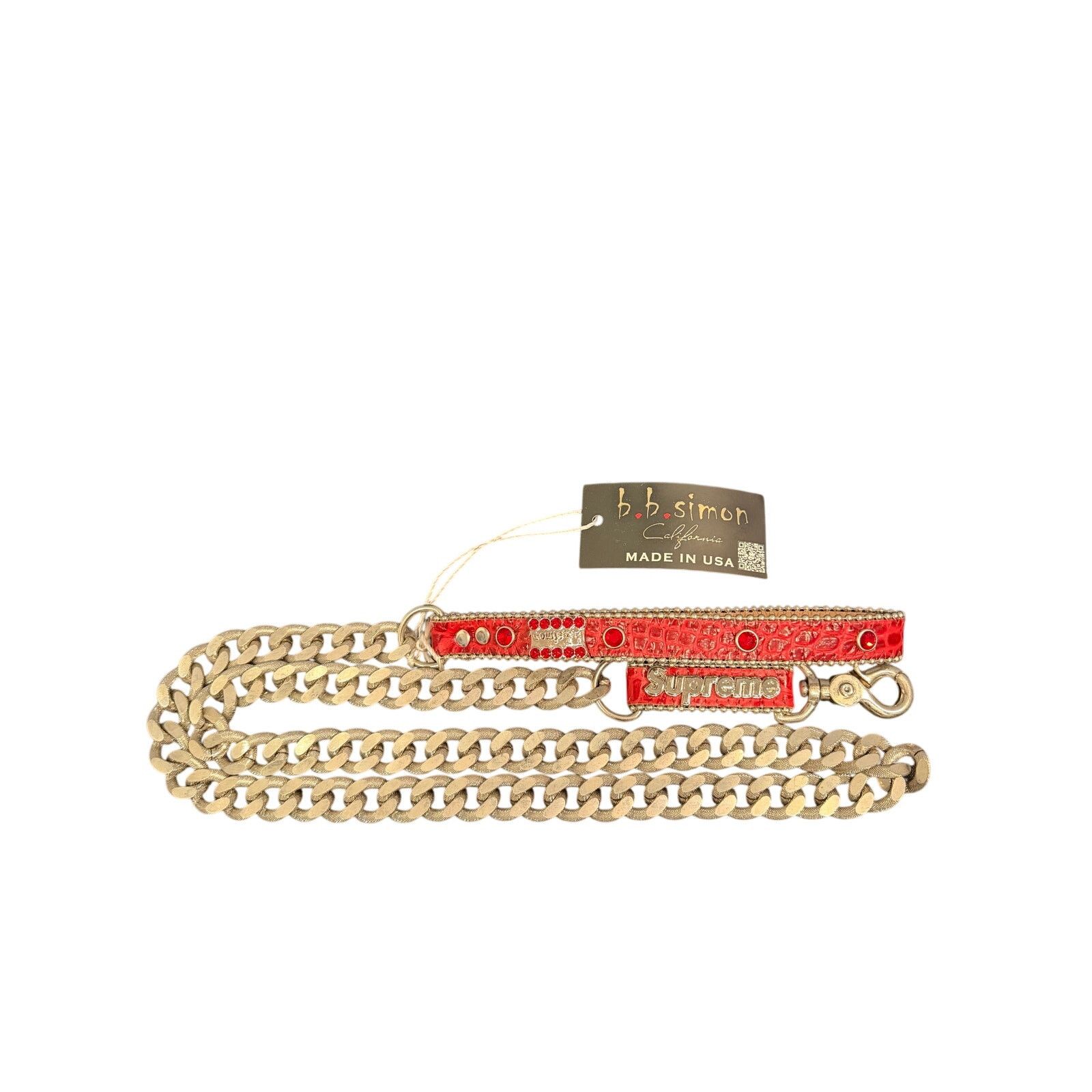 Supreme Supreme x B.B Simon Studded dog leash red ds in box Size ONE SIZE - 1 Thumbnail