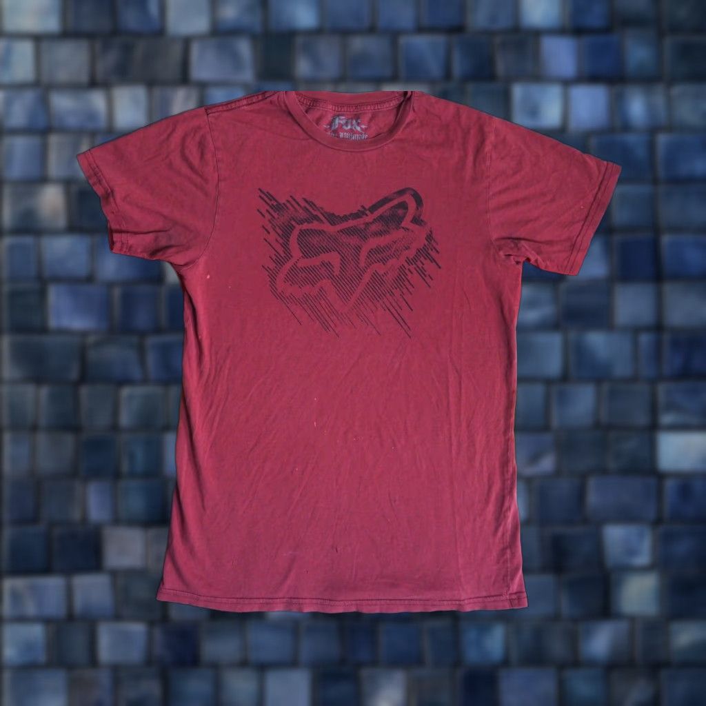 Fox Racing VINTAGE Fox Racing MX Moto Skate Grunge Tee T-Shirt Red Logo Short Sleeve Crew Neck S Mens Size US S / EU 44-46 / 1 - 1 Thumbnail