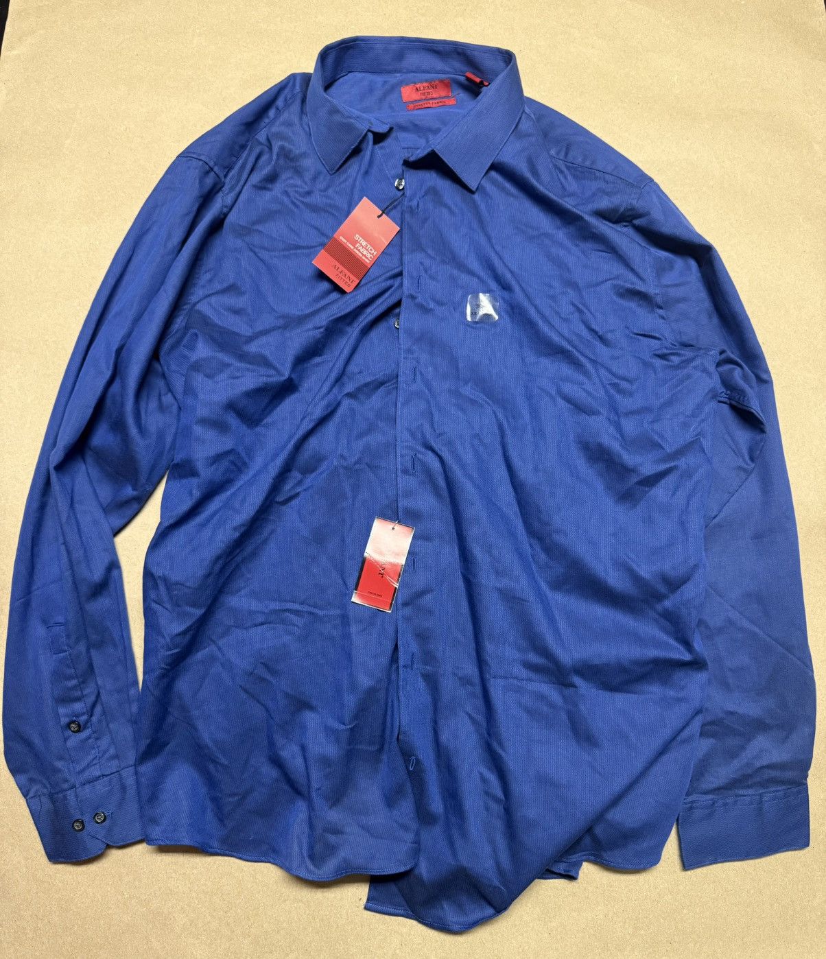 Alfani Alfani Men's Long Sleeve Blue Button-Up Shirt 18-36-37 Size US XXL / EU 58 / 5 - 1 Thumbnail