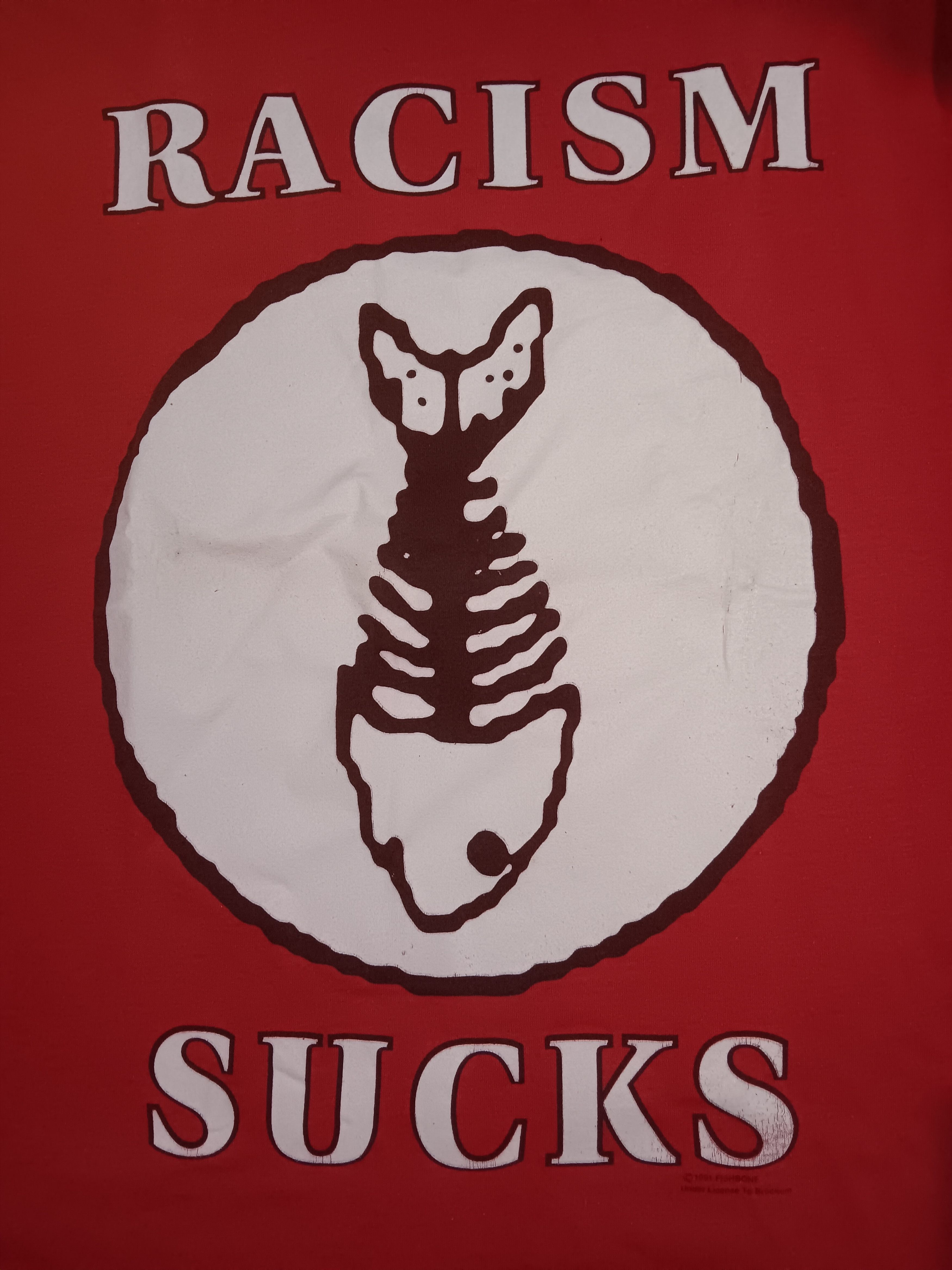 Band Tees VINTAGE FISHBONE RACISM SUCKS T-SHIRT RARE Size US L / EU 52-54 / 3 - 5 Thumbnail