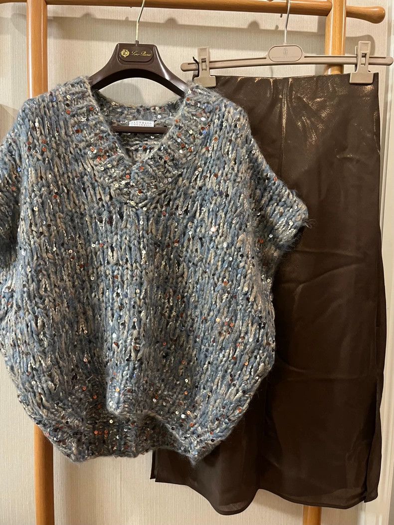 Brunello Cucinelli Brunello Cucinelli Sequin Knit Sweater - dmc Size US S / EU 44-46 / 1 - 1 Thumbnail