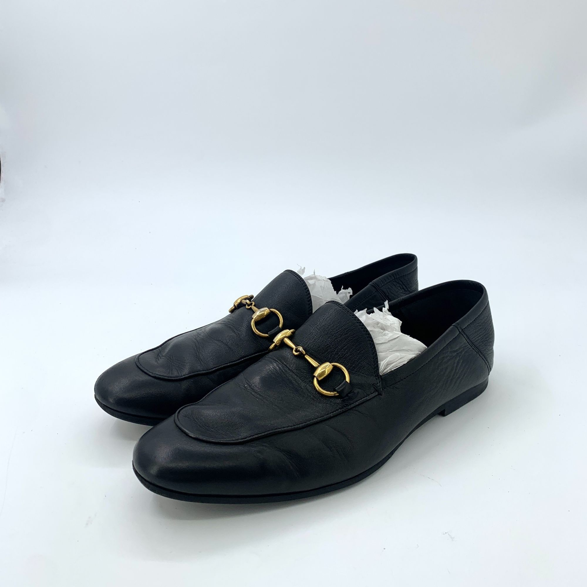 Gucci Q11157 Gucci Black Leather Horsebit Loafers Size US 10.5 / IT 40.5 - 1 Thumbnail