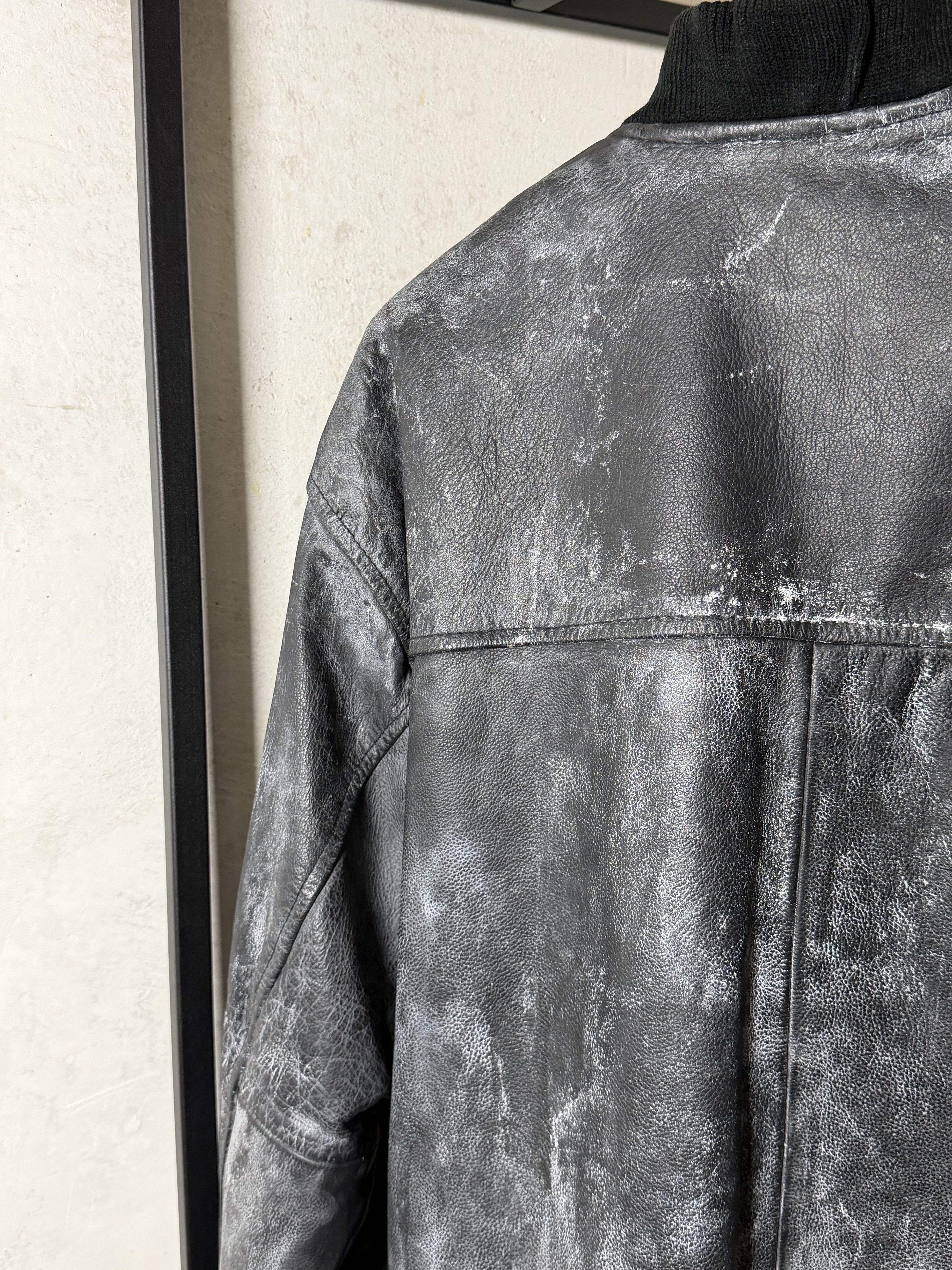 Genuine Leather Waxed Genuine Thick Leather Bomber Jacket Size US XXL / EU 58 / 5 - 6 Thumbnail