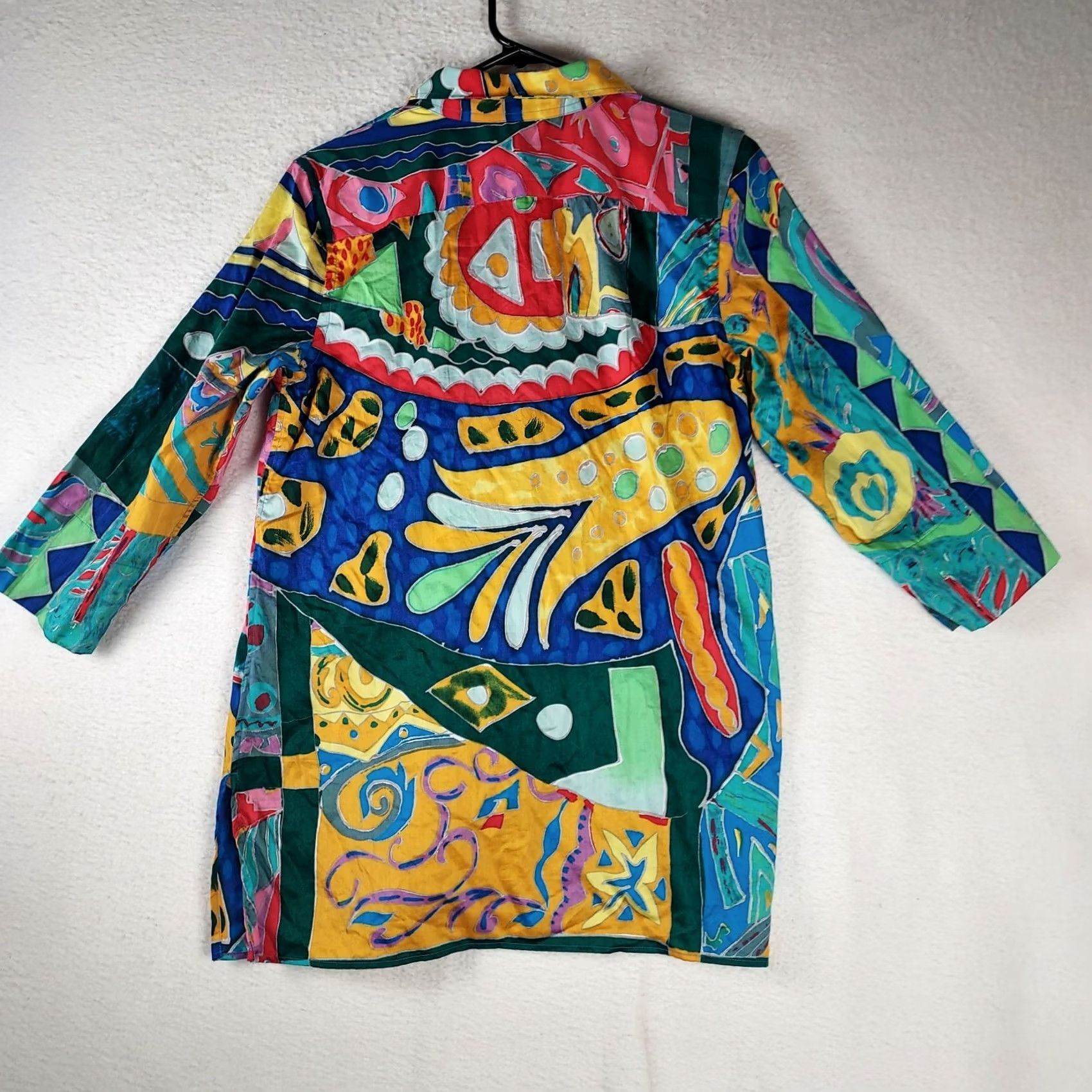 Ralph Lauren Lauren Ralph Lauren Blouse Women Small Colorful Patchwork Abstract Print Cotton Button Accents Regular Fit Multicolor Summer Casual Size S / US 4 / IT 40 - 2 Thumbnail