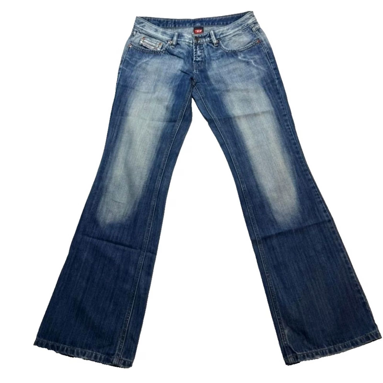 Diesel Diesel Jeans Bootcut D-Ebbey 30 Blue Cotton Denim Logo 5-Pocket Women Regular XS? Size 30" / US 8 / IT 44 - 3 Thumbnail