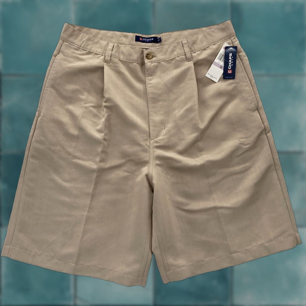 Chaps Chaps Golf Shorts Mens 38 Beige Khaki Cotton Blend Pleated Chino Outdoors NWT Size US 38 / EU 54 - 1 Thumbnail