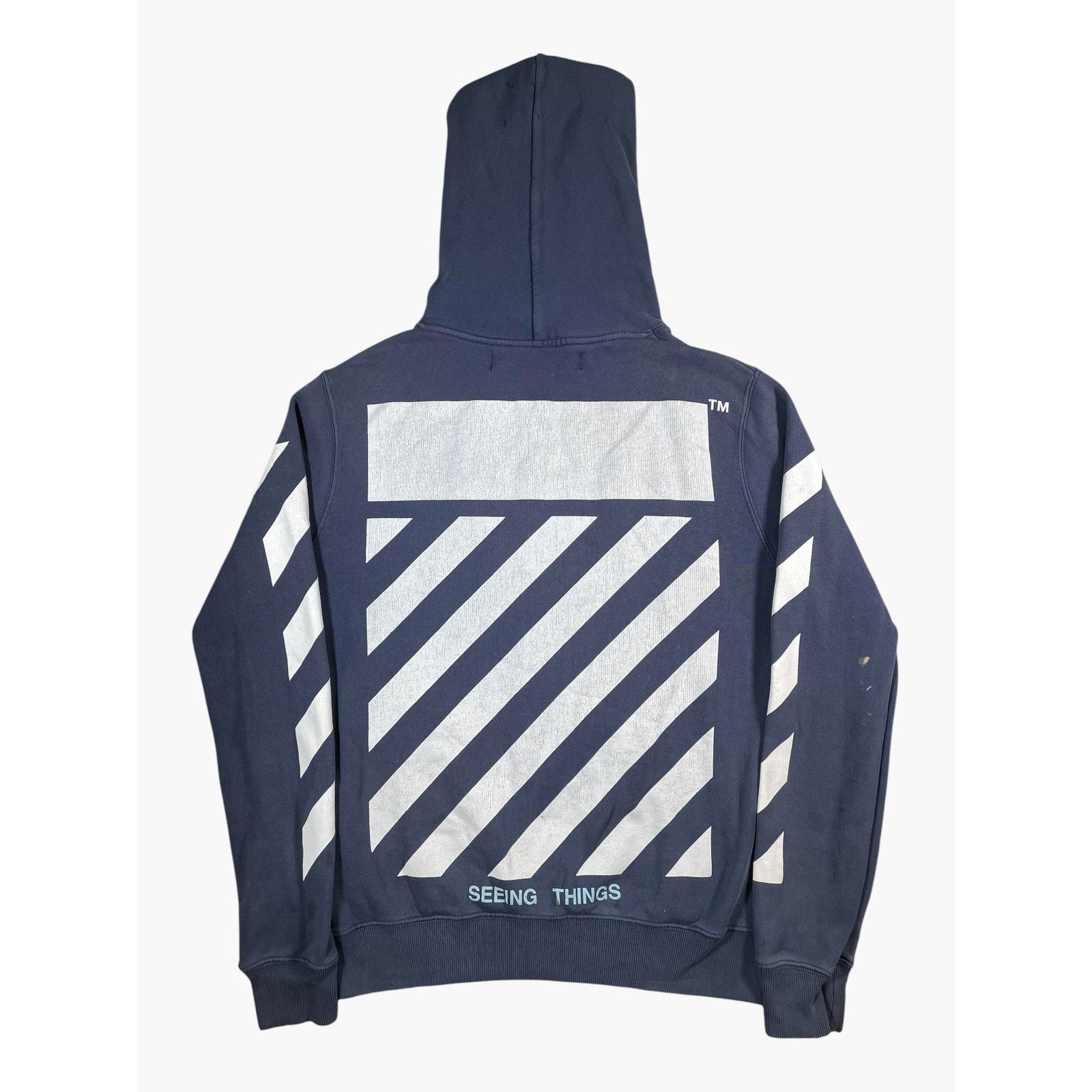 Off-White Off-White Caravaggio Blue Hoodie Size US XXS / EU 40 - 2 Thumbnail