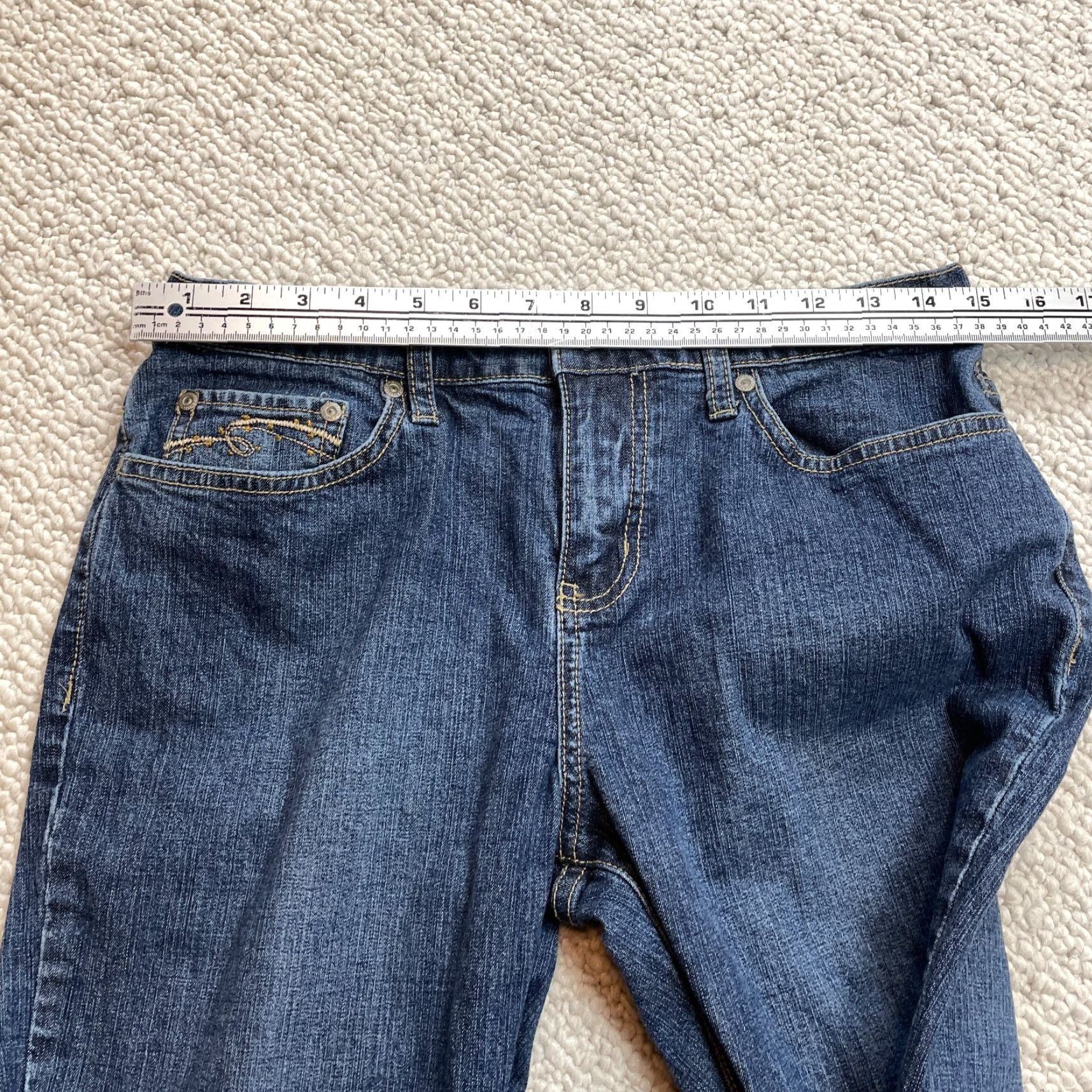 Vintage Lena Jeans Bootcut Denim Women 30x27 Blue Dark Wash Mid Rise Cotton Blend 5-Pocket Womens Size 30" / US 8 / IT 44 - 5 Thumbnail