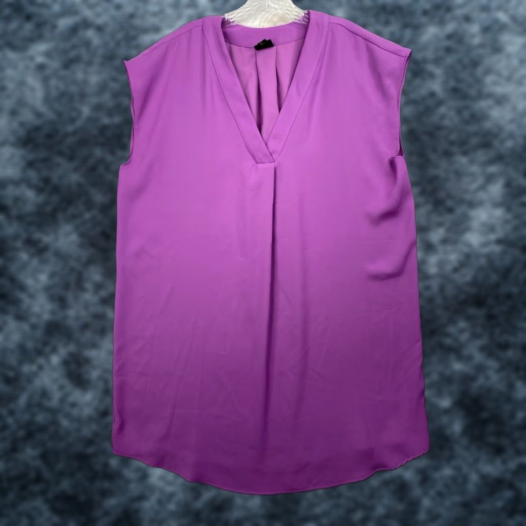 Worthington Worthington Tunic Mini Dress Womens XL Purple V Neck Sleeveless Pleated Casual Dress Size XL / US 12-14 / IT 48-50 - 1 Thumbnail