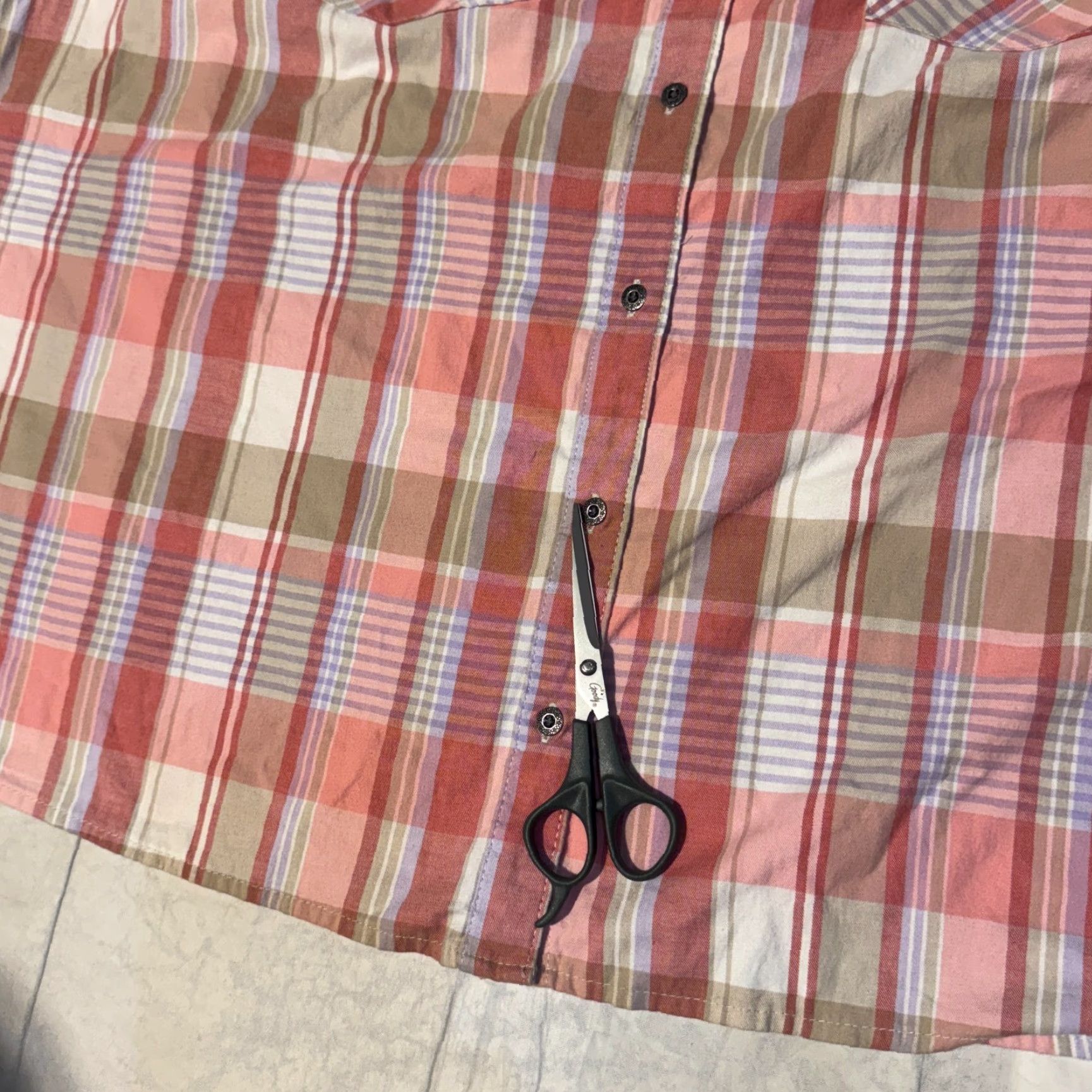 Pinko Noble Outfitters Pink Plaid Short Sleeve Button-Up Shirt 4XL Women Casual All Seasons Easy Care Cotton Plaid Button-Up Women Mens Girls Size XXL / US 16-18 / IT 52-54 - 2 Thumbnail