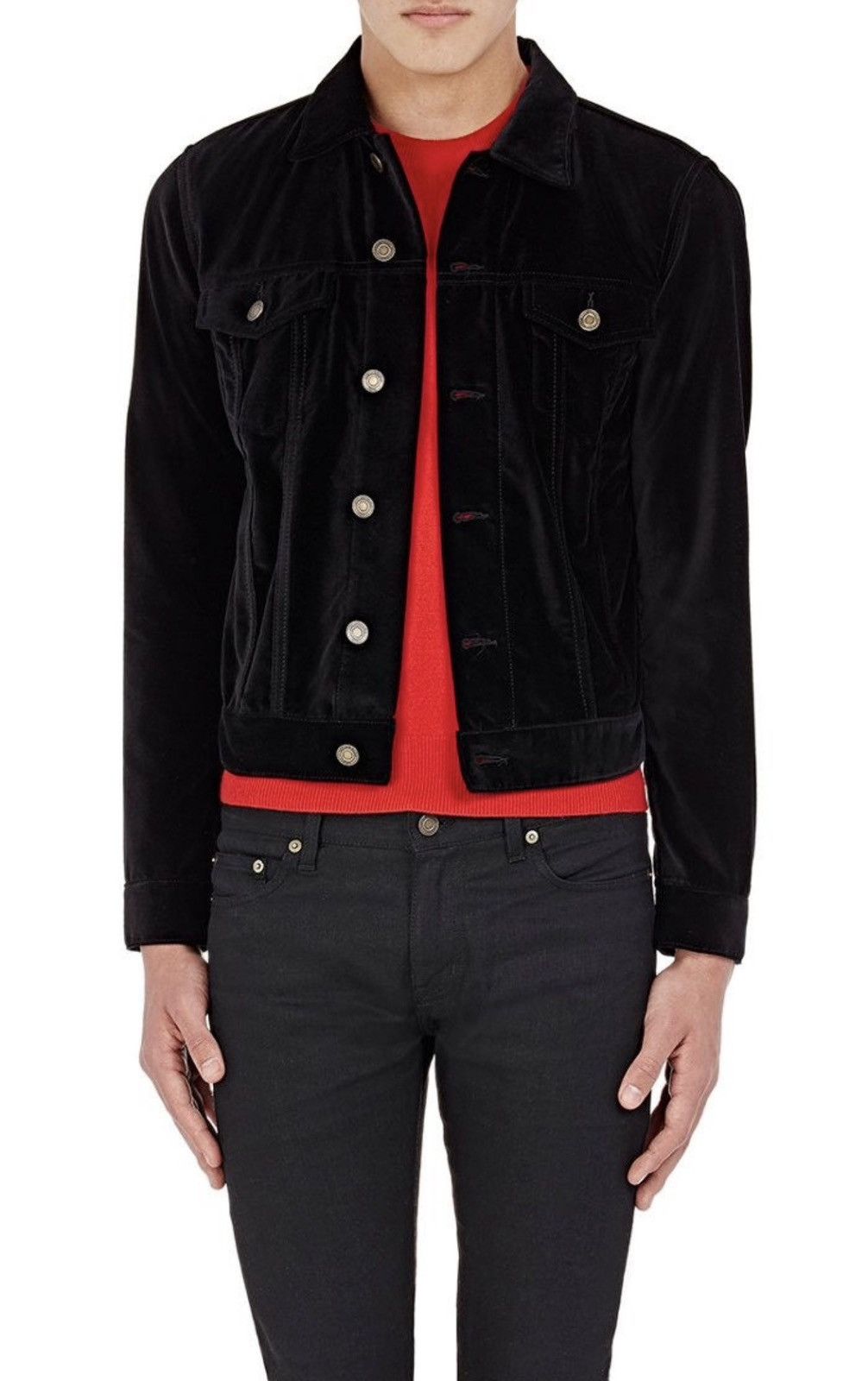 Saint Laurent Paris Saint Laurent Paris AW16 Velvet Music Note Studded Trucker Size US XS / EU 42 / 0 - 2 Thumbnail