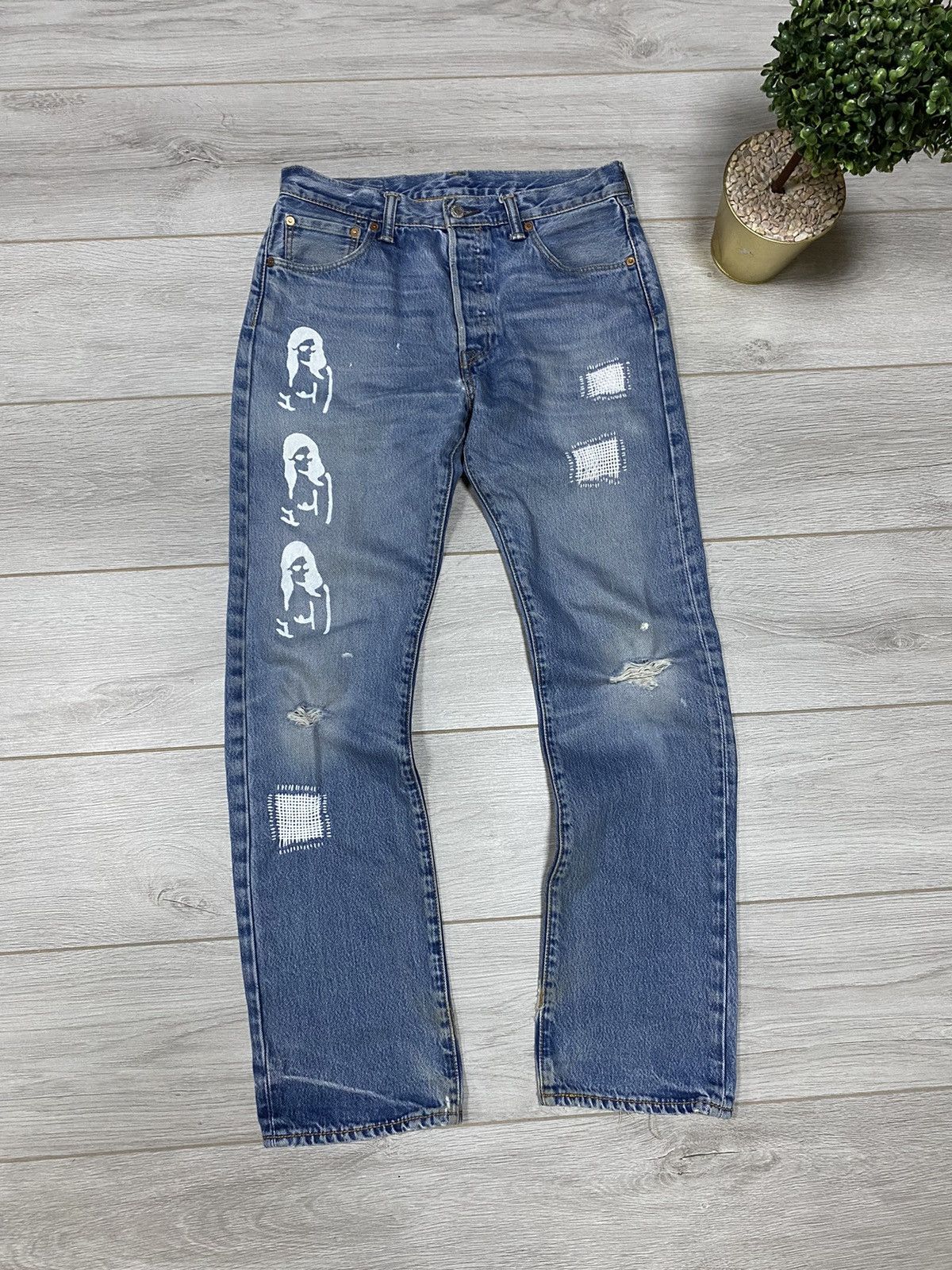 Levi's Levi’s 💀 vintage custom skull girls jeans Size US 32 / EU 48 - 2 Thumbnail