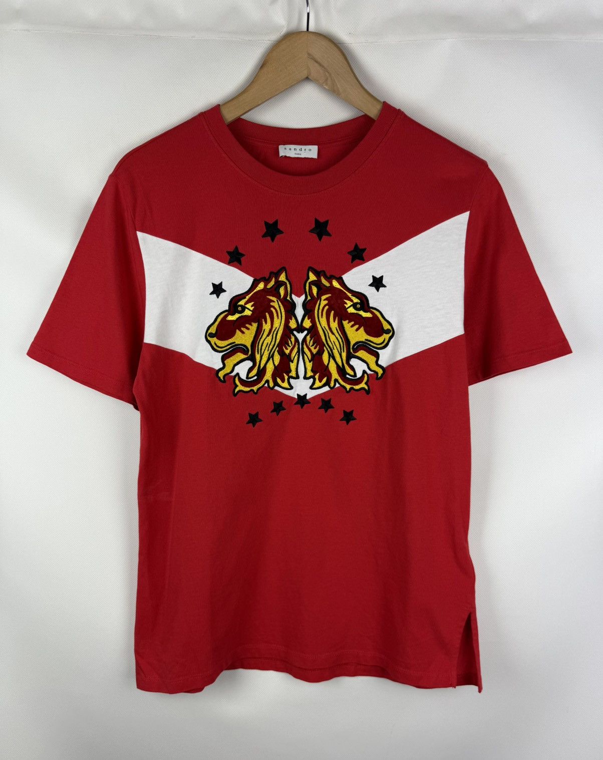 Sandro Sandro Paris Men’s Big Logo Short Sleeve T Shirt Size 2 / M Size US M / EU 48-50 / 2 - 1 Thumbnail