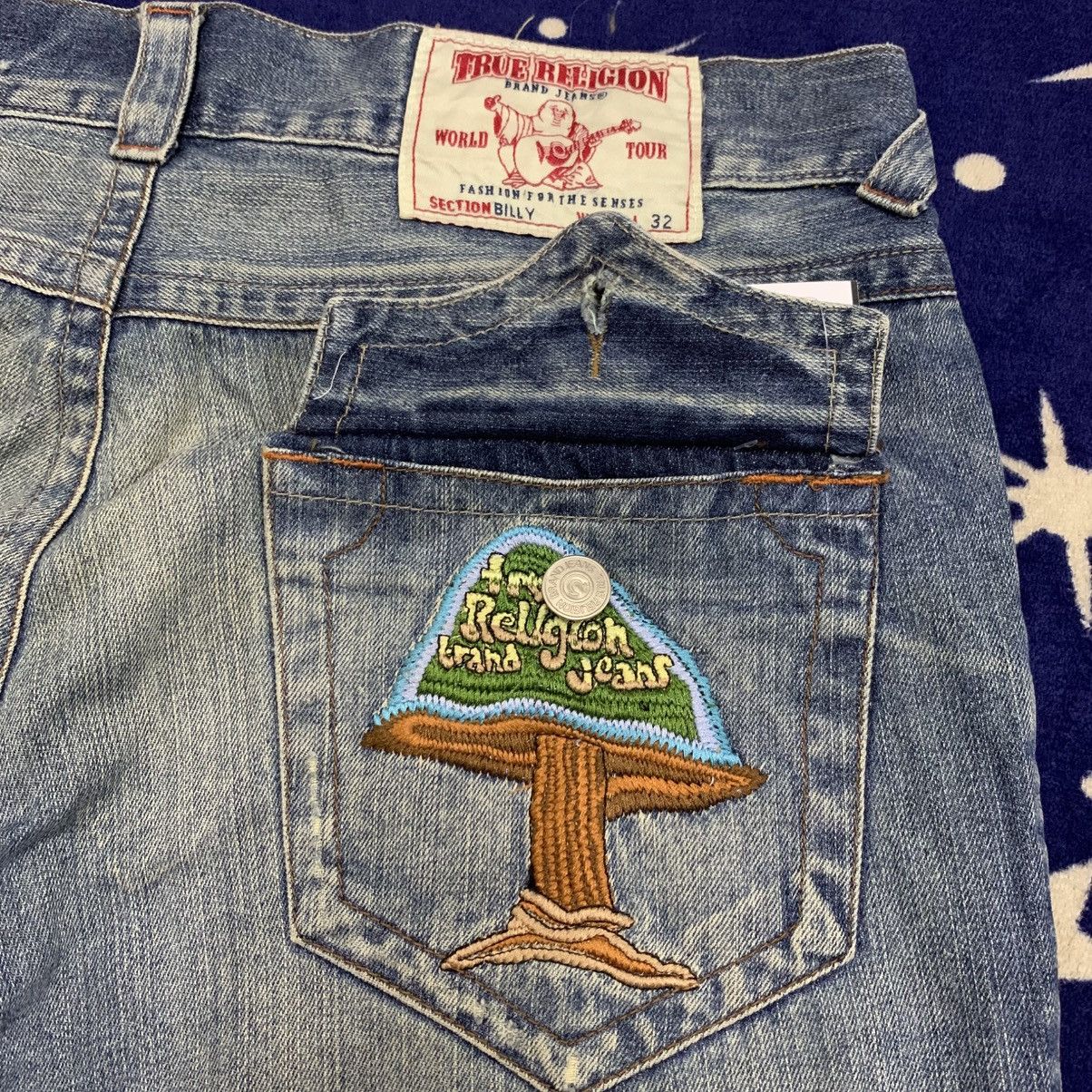 True Religion True Religion Section Billy Mushroom Patch Denim Distressed Size US 35 - 15 Thumbnail