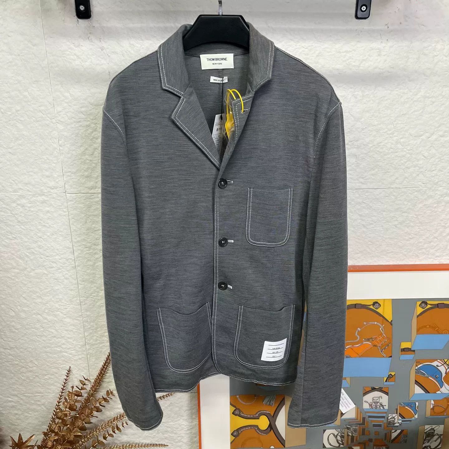 Loro Piana deep gray wool blazer by Thom Browne Size US M / EU 48-50 / 2 - 1 Thumbnail