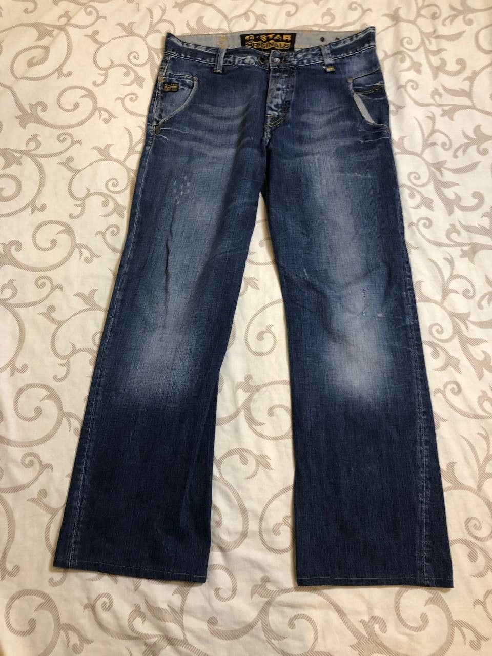 G-Star G-Star Raw Denim Jeans Straight Distressed Size US 34 / EU 50 - 1 Thumbnail