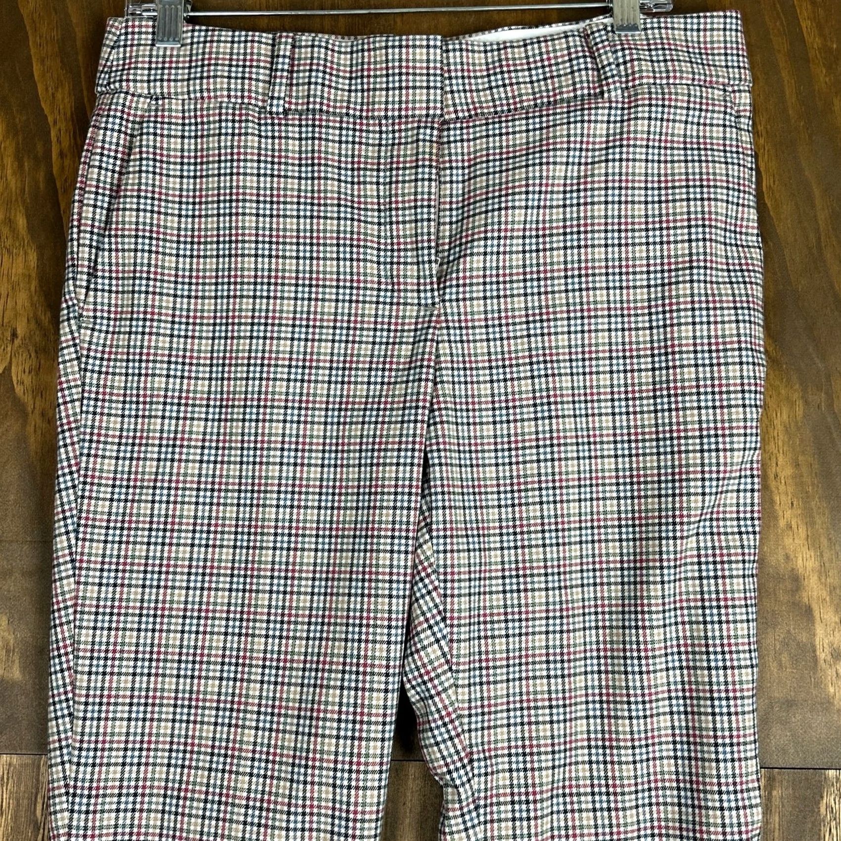 Loft LOFT Womens Pants Multicolored Plaid Mid Rise The Slim Stretch 6 Size 28" / US 6 / IT 42 - 2 Thumbnail