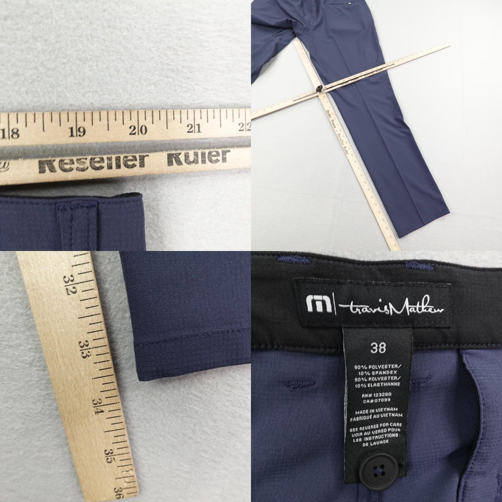 TravisMathew Travis Mathew Pants Mens 38 Blue Performance Chino Slacks Straight Leg Flex Golf Size US 38 / EU 54 - 8 Thumbnail