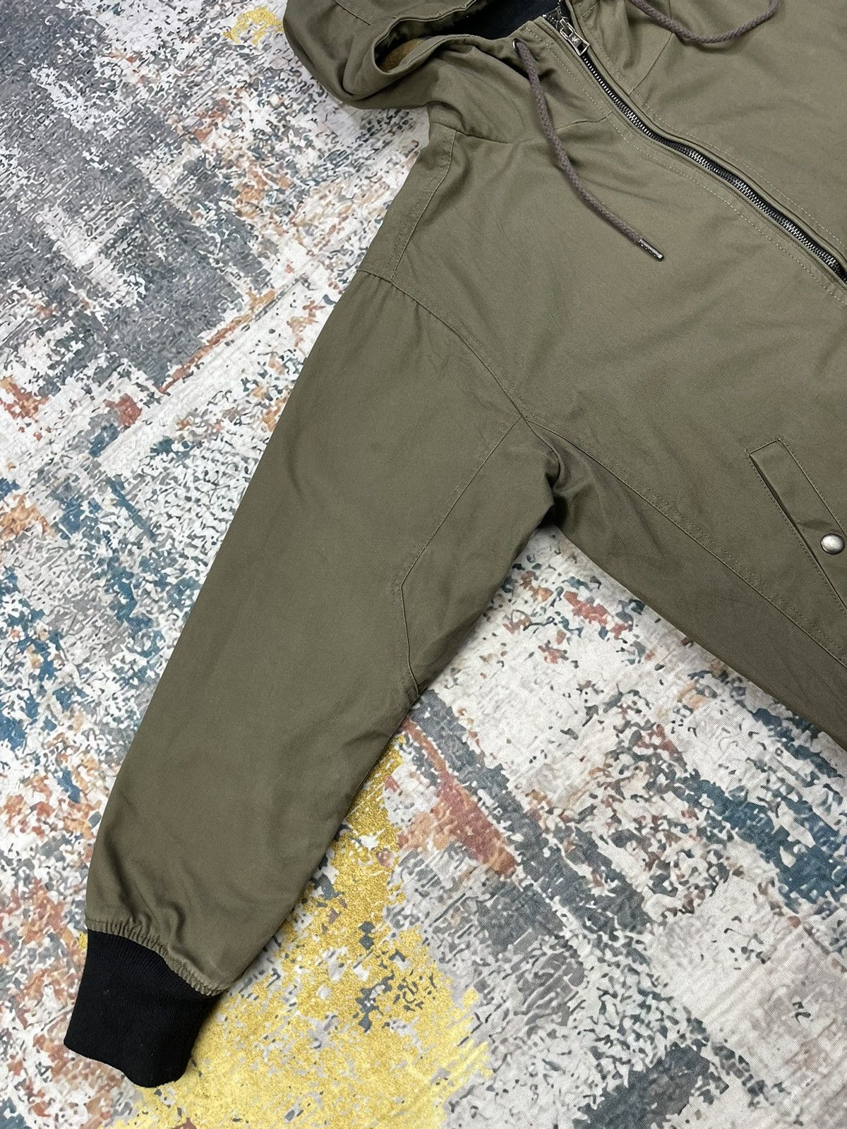 Japanese Brand ILLS Brown Canvas Camo Lining Hooded Bombers Size US L / EU 52-54 / 3 - 5 Thumbnail