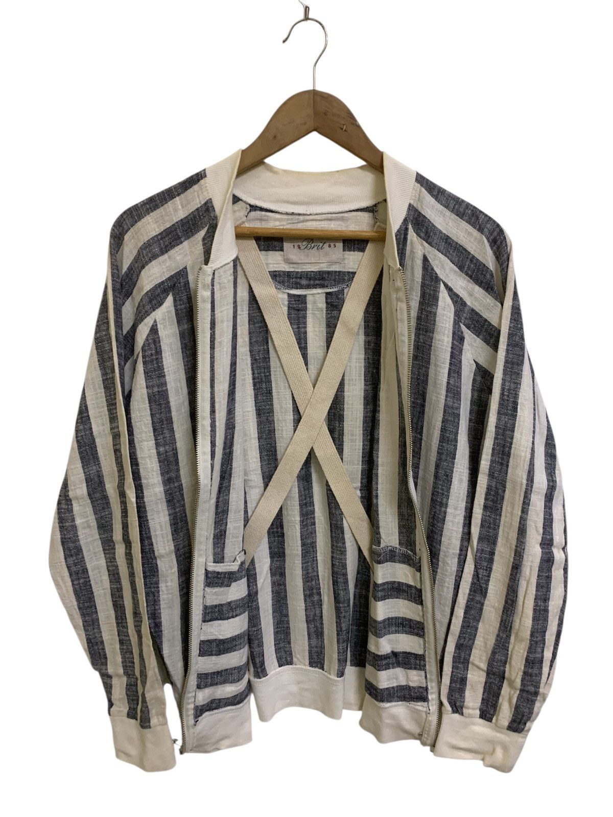 Japanese Brand 💥Vtg Japanese Linen Stripe Jacket Size US L / EU 52-54 / 3 - 1 Thumbnail