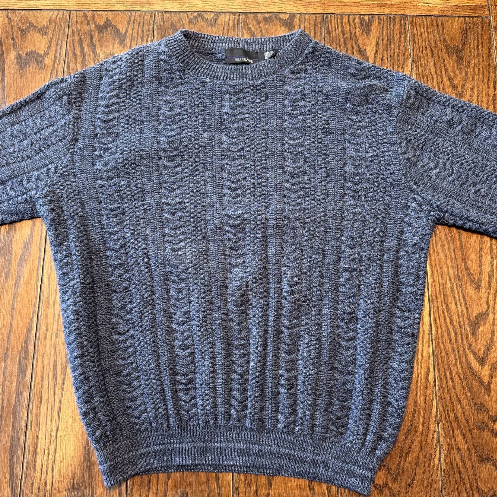 Bill Blass VINTAGE Bill Blass Sweater Large Blue Cable Knit Crew Neck Dad Grandpa Classic Mens L Blue Collection Size US L / EU 52-54 / 3 - 2 Thumbnail
