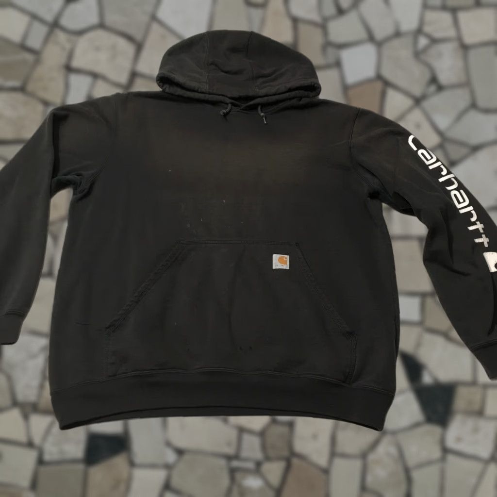 Carhartt Carhartt Hoodie Mens Large Black Original Fit Fleece Pullover Hooded Pockets Sweatshirt Sweatshirt Size US L / EU 52-54 / 3 - 1 Thumbnail