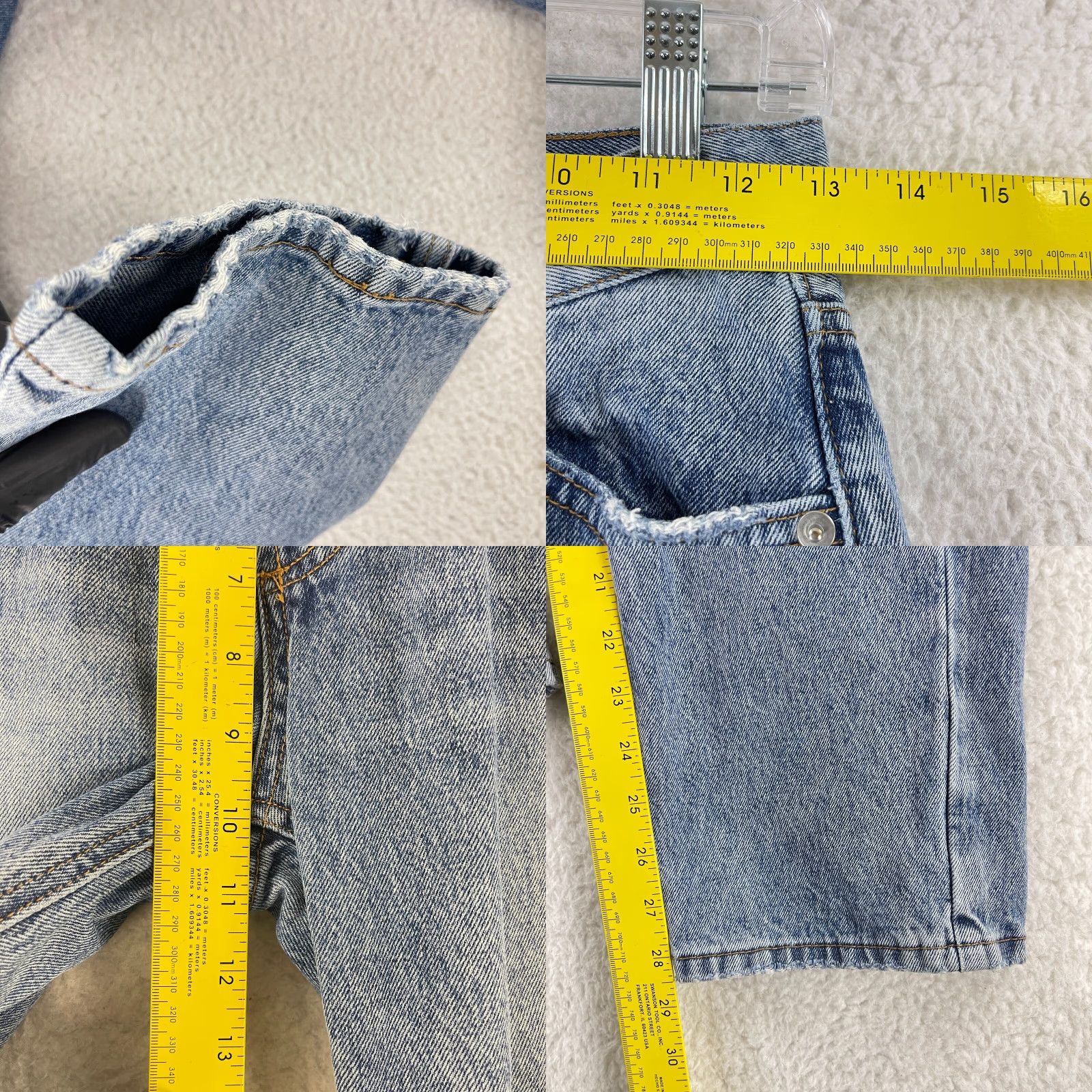 PRINCESS POLLY Princess Polly Jeans Womens Size 2 Blue Denim Wide Leg Mid Rise Casual Loose Jeans Boots Size 26" / US 2 / IT 38 - 8 Thumbnail