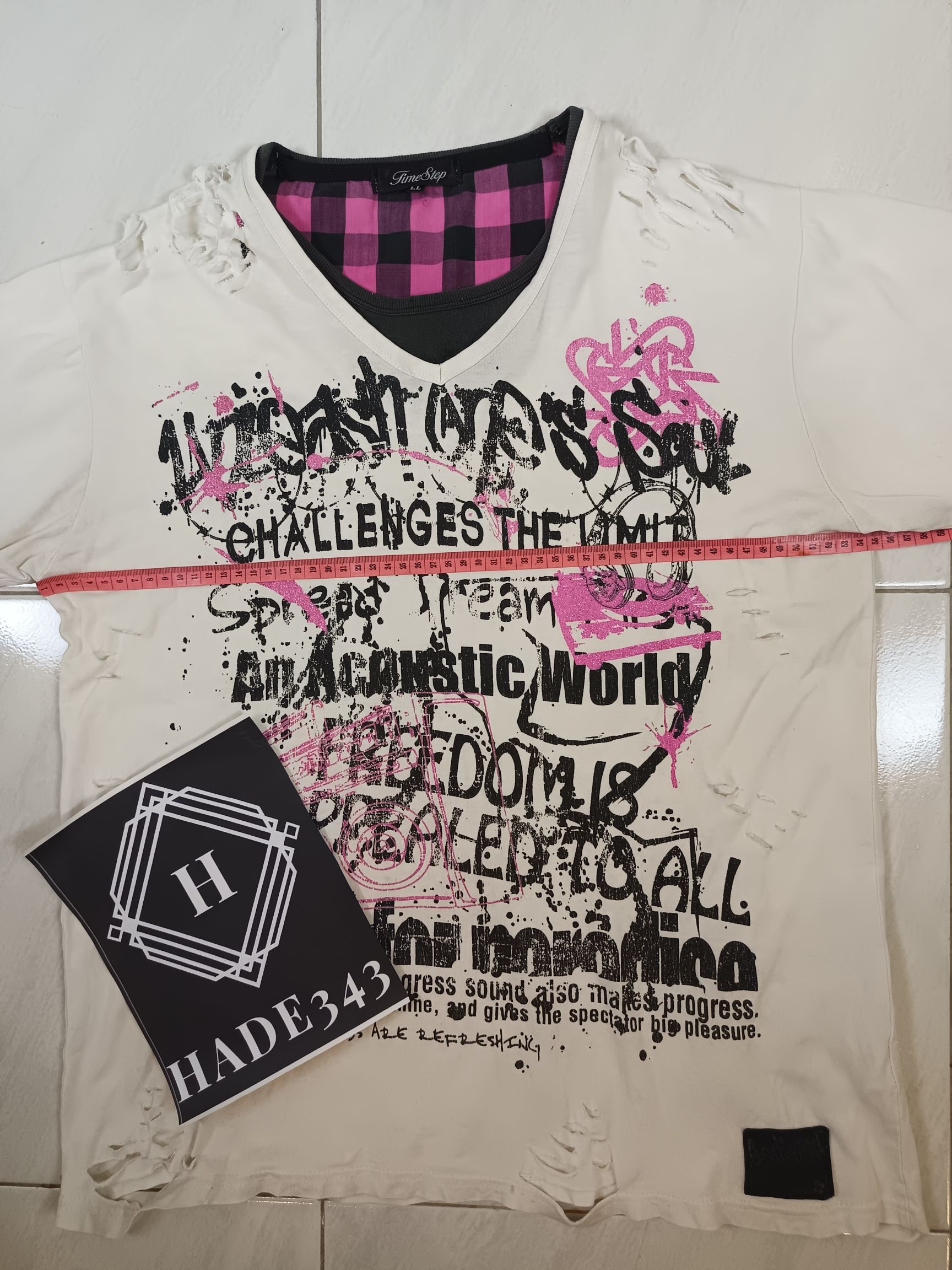 If Six Was Nine × Japanese Brand × Vintage Time Step POEM Print Distressed Tshirt Double Layer Size US XL / EU 56 / 4 - 6 Thumbnail