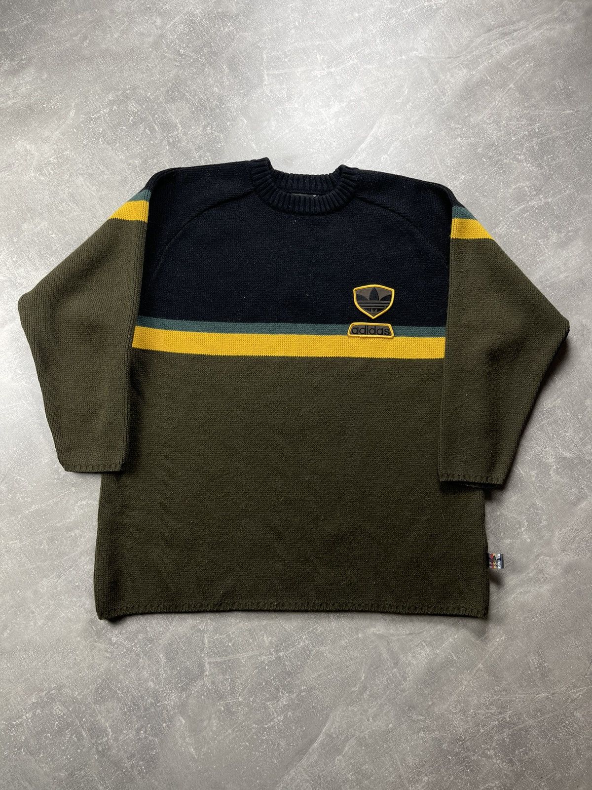 Adidas Adidas Black Green Knit Wool Sweater Size M 2000s Size US M / EU 48-50 / 2 - 2 Thumbnail