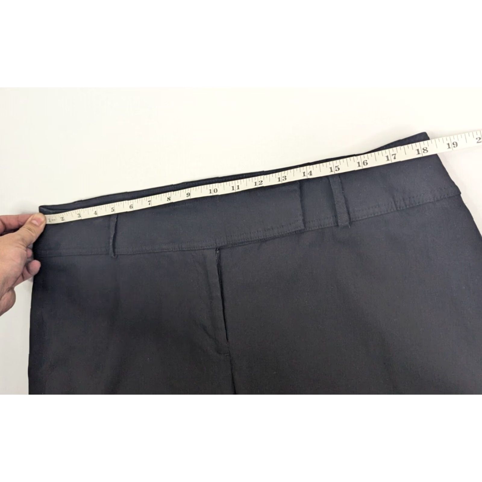 Vintage Lane Bryant Pants Women's 16 Straight Leg Black Stretch High Rise Career Dress Pants Business Workwear Size 38" / US 16 / IT 52 - 6 Thumbnail