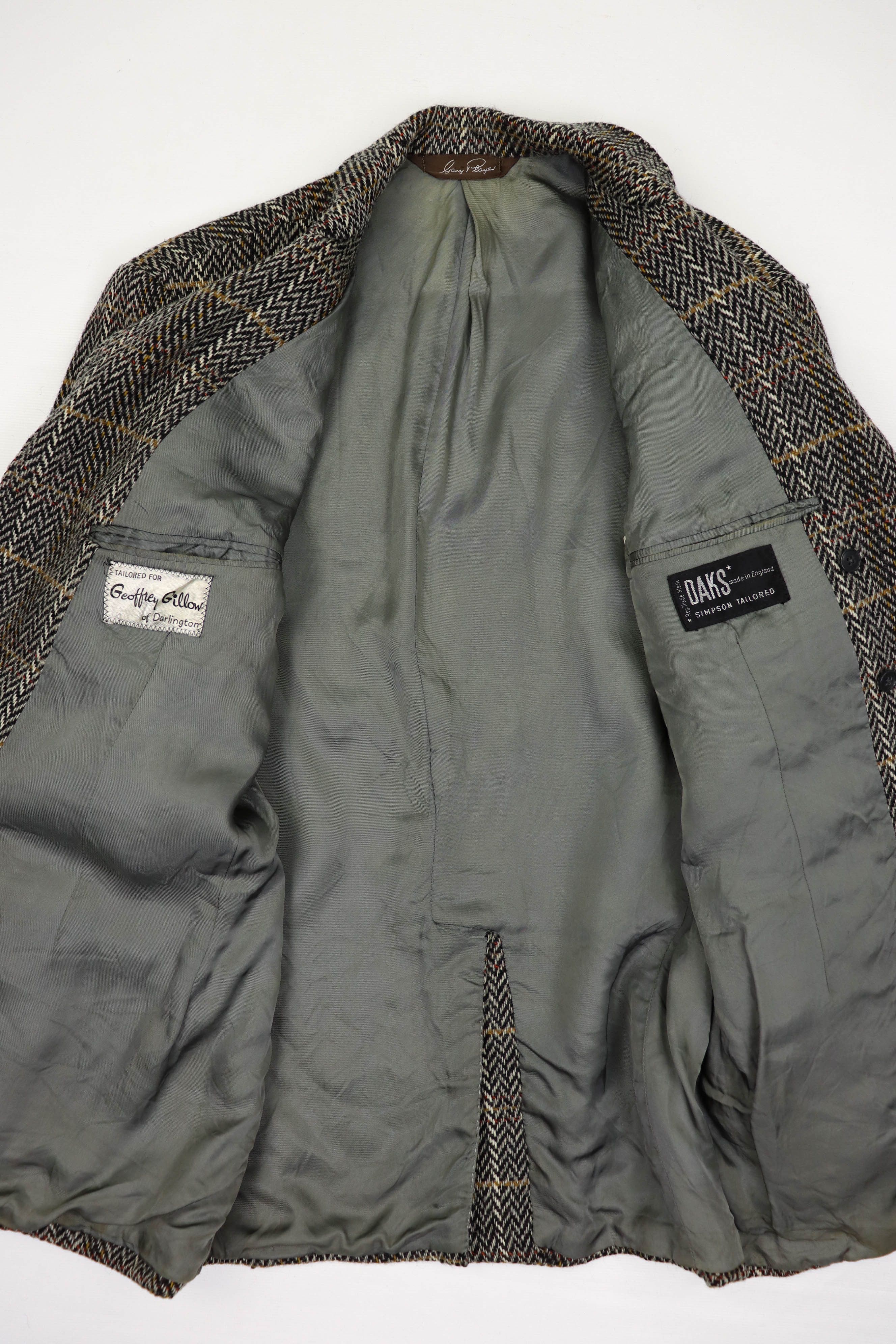 DAKS 80s Vintage DAKS Tartan Heavy Tweed Wool Sport Coat Blazer Size 40R - 14 Thumbnail
