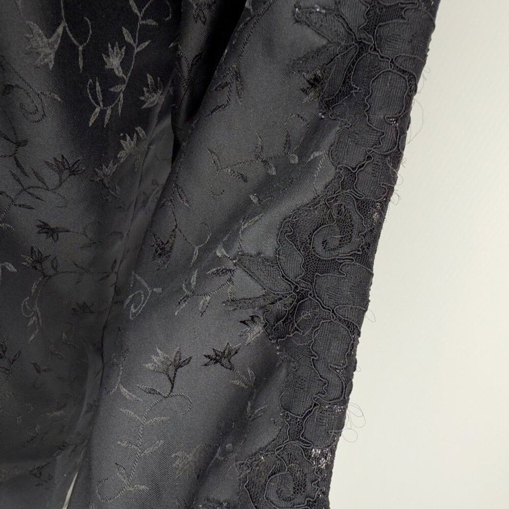 Other VOGUE Dessous VTG Jacquard Long Sleeve Black Pajama Set Sz M Size ONE SIZE - 13 Thumbnail